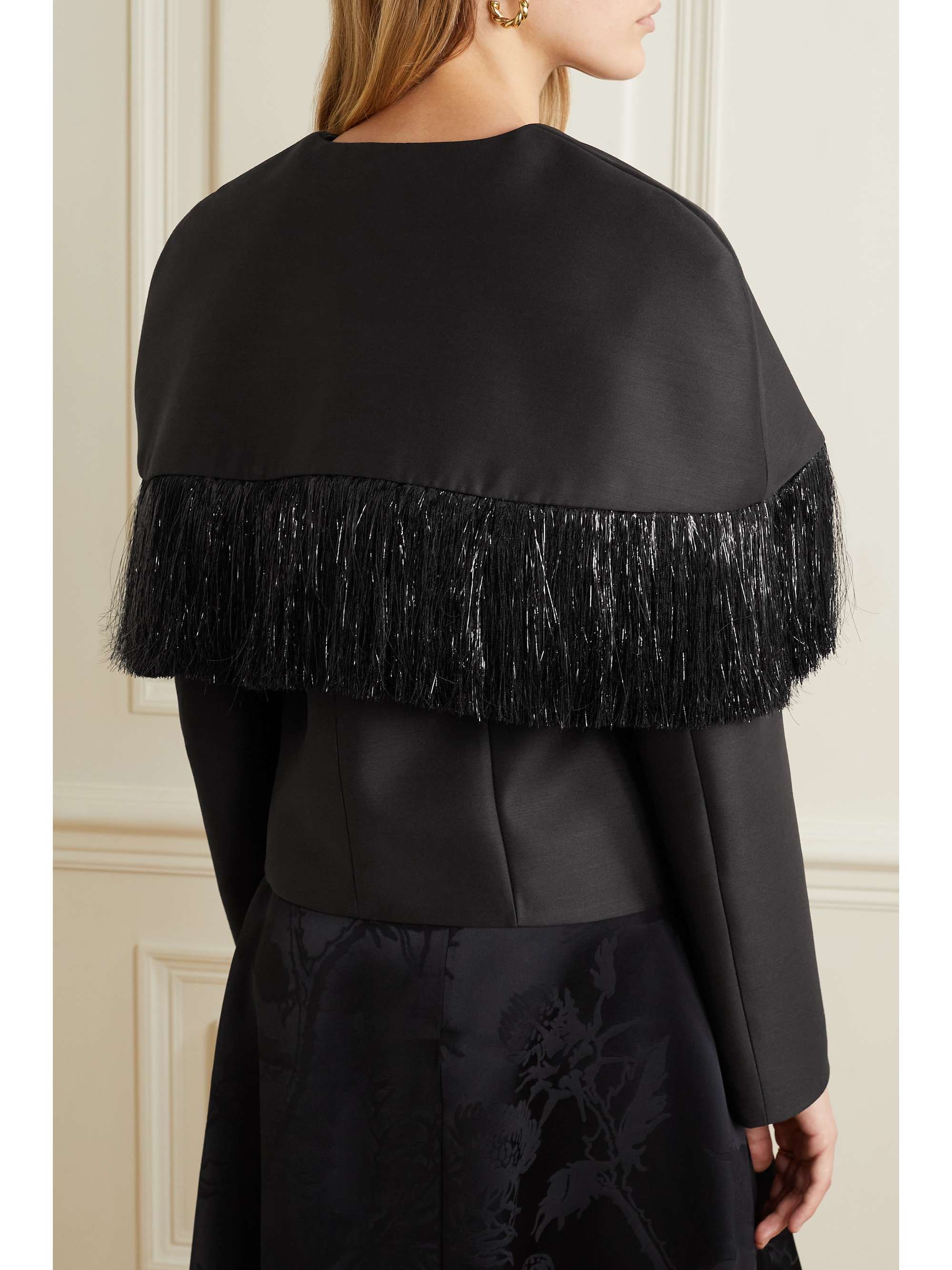 LOEWE Fringed wool and silk-blend jacket