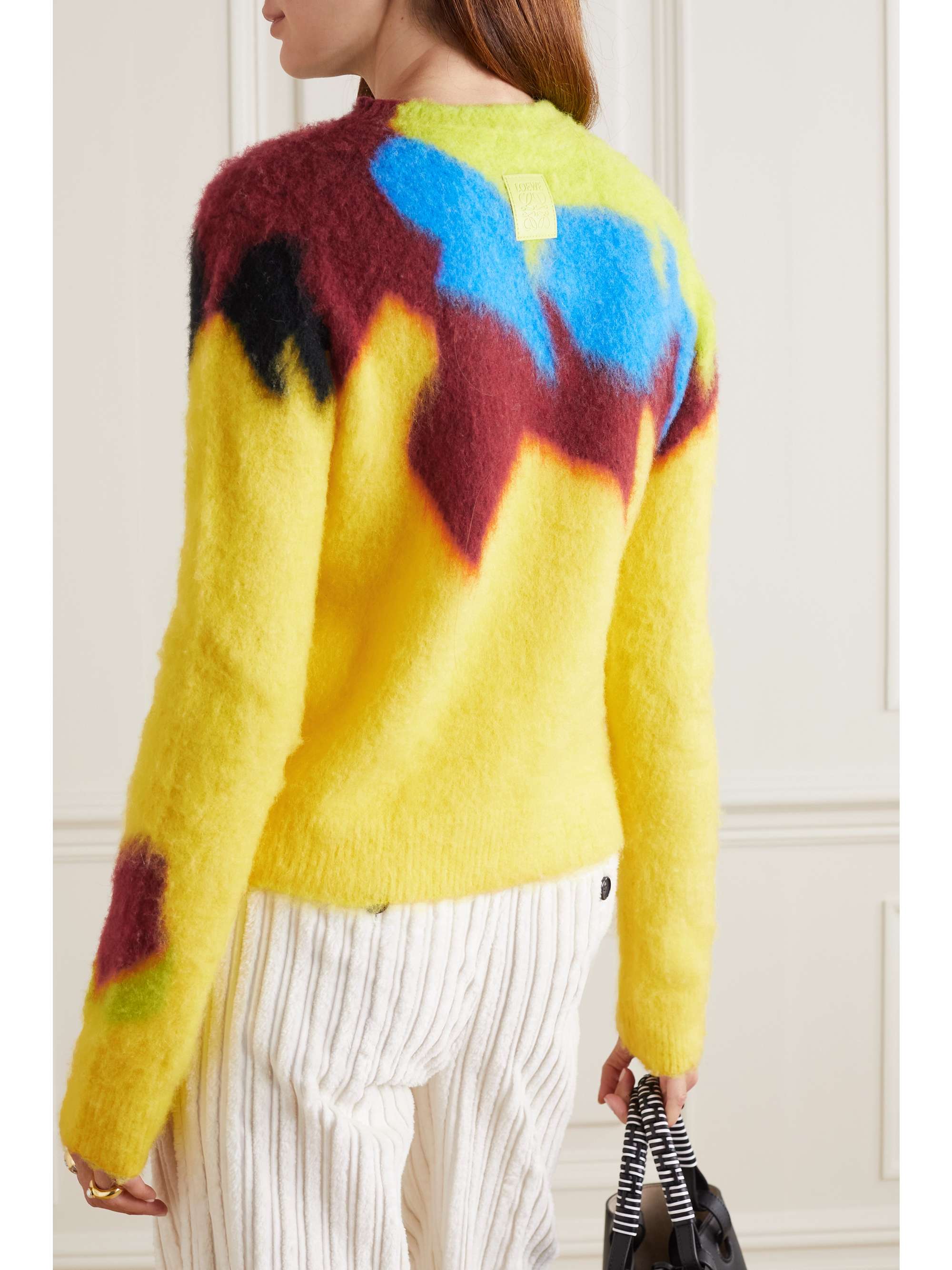 Yellow Intarsiaknit sweater LOEWE NETAPORTER