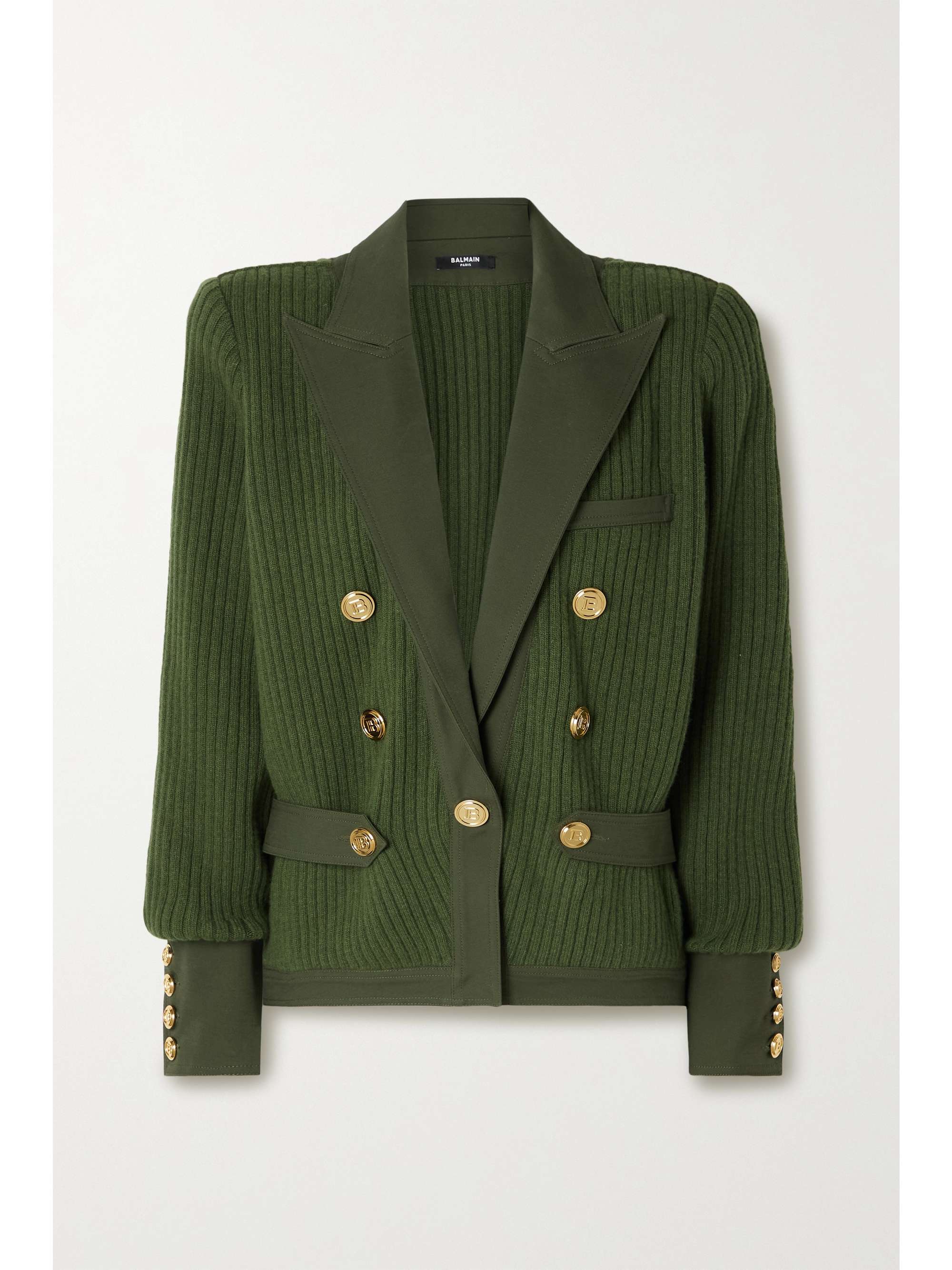 green balmain blazer