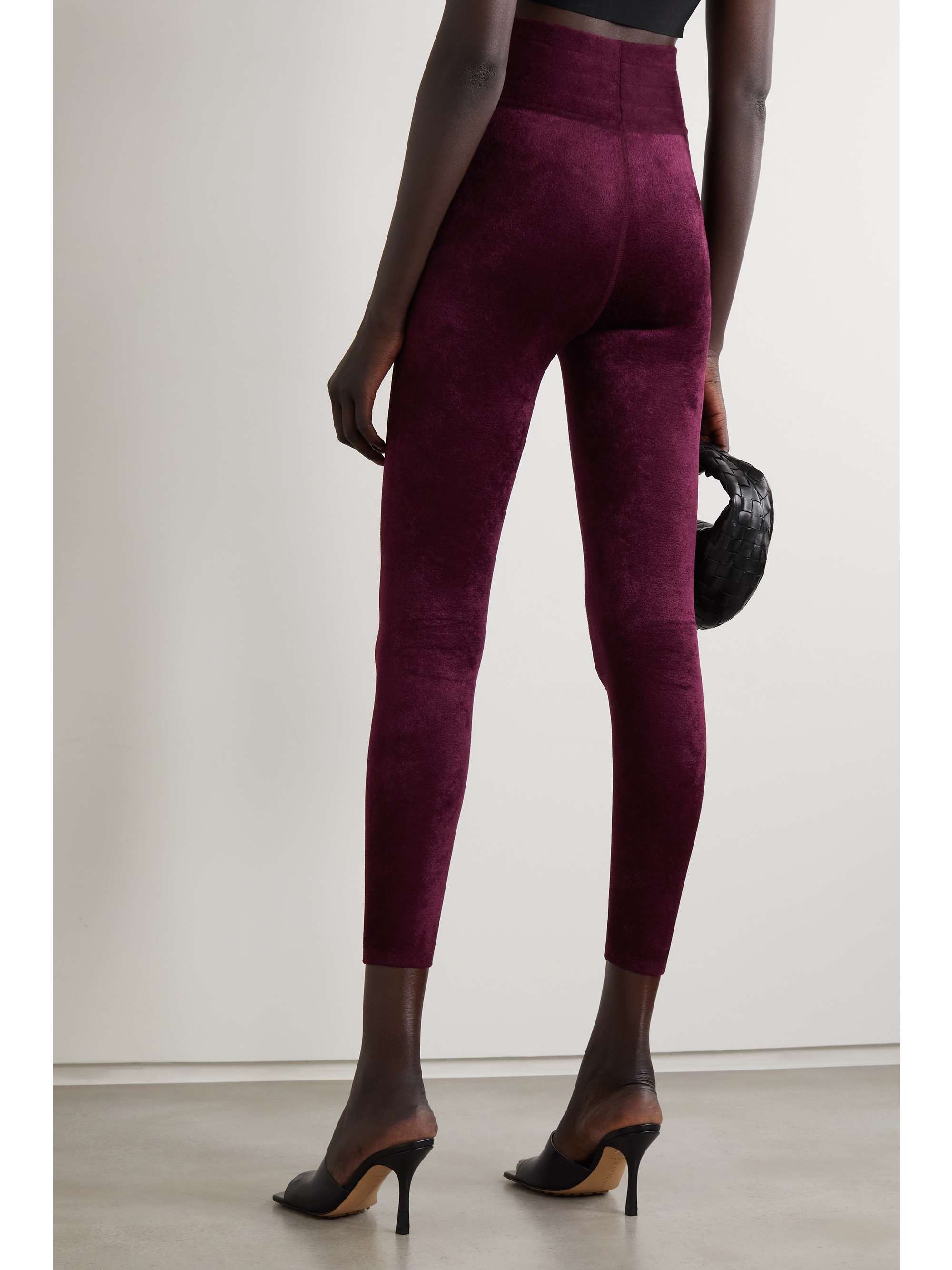 Burgundy Velvet leggings | ALAÏA | NET 