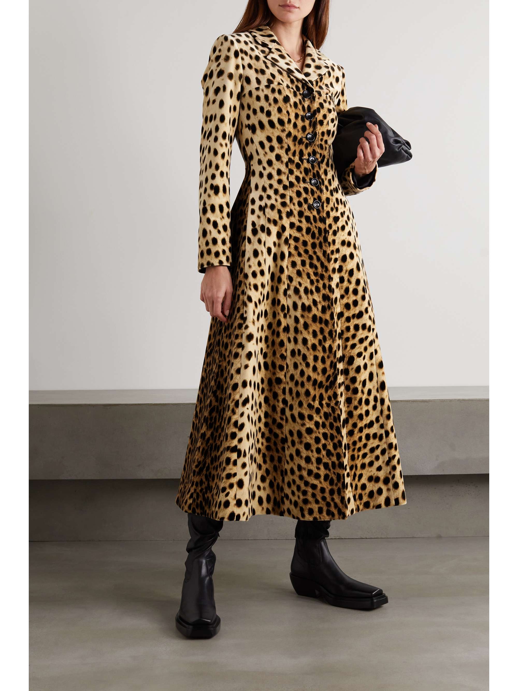 velvet leopard coat