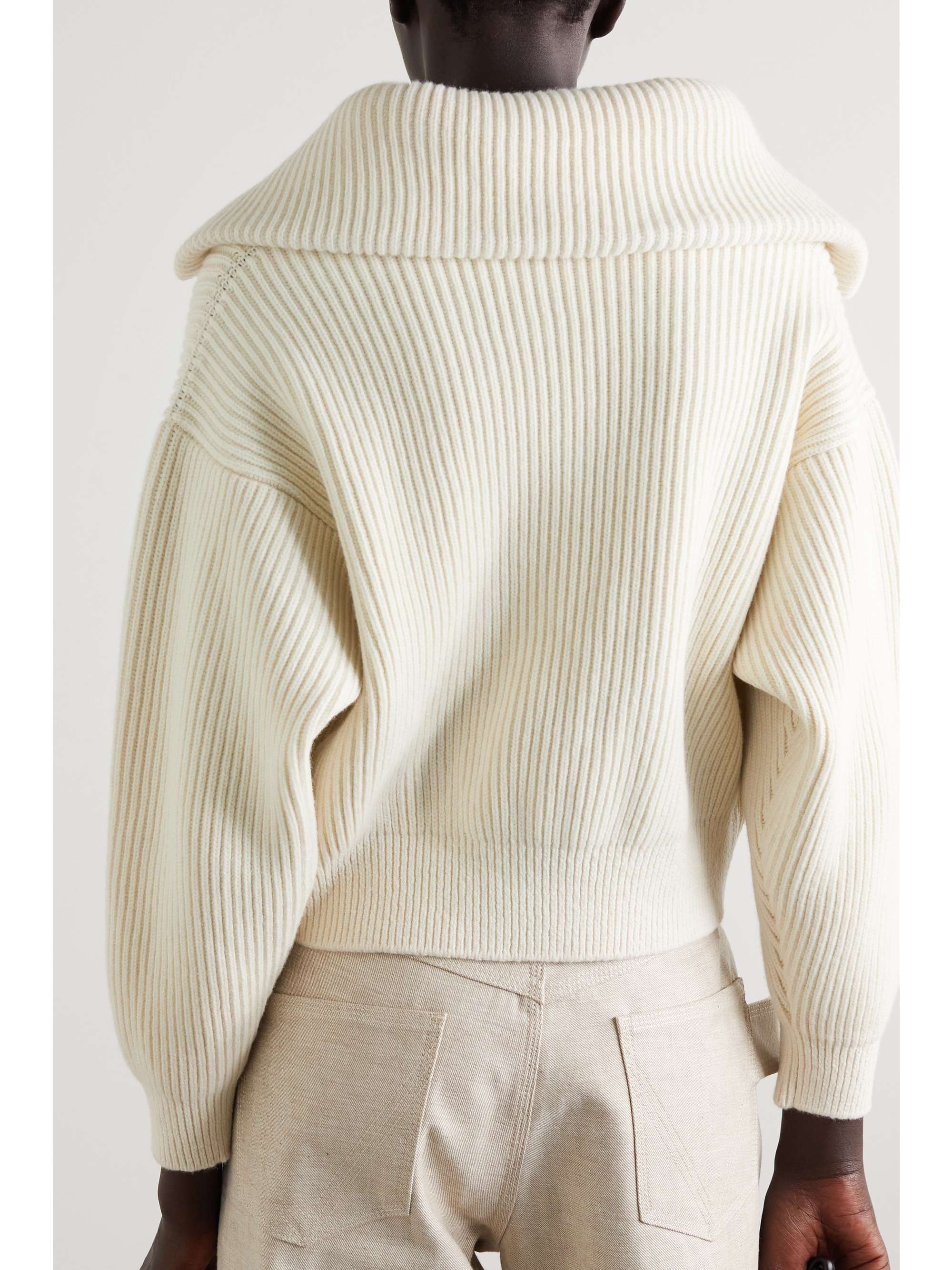 ALAÏA Ribbed wool and cashmere-blend sweater