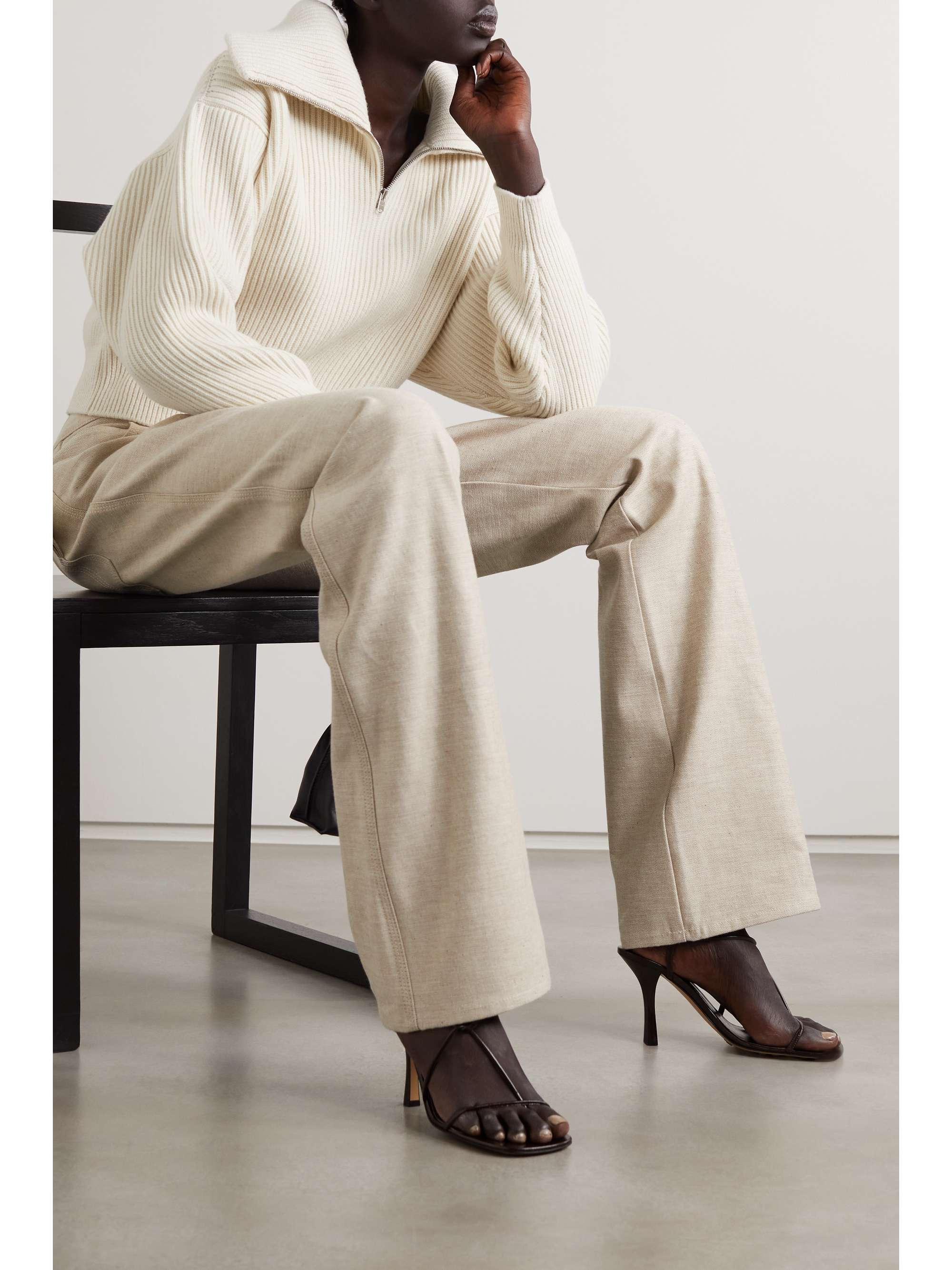 ALAÏA Ribbed wool and cashmere-blend sweater