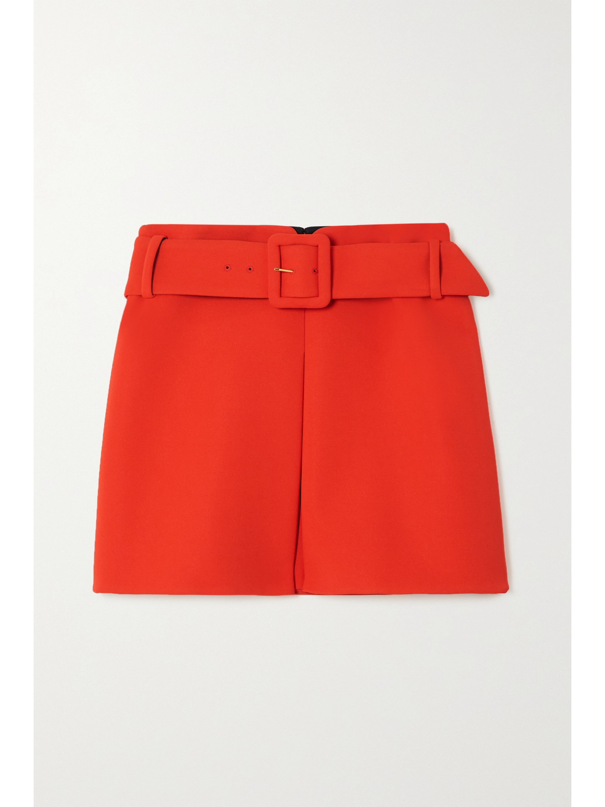 VERSACE BELTED CREPE MINI SKIRT