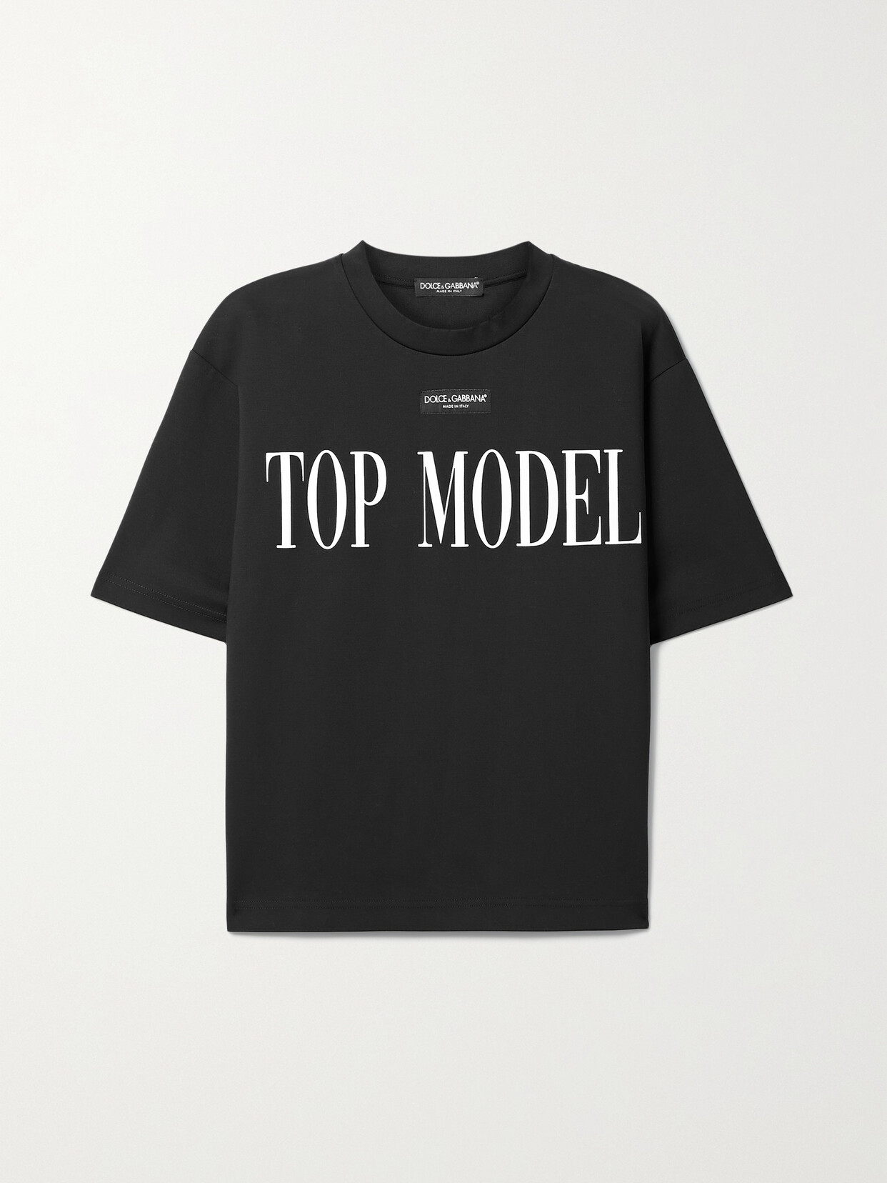 Dolce & Gabbana - Appliquéd Printed Cotton-blend Jersey T-shirt - Black
