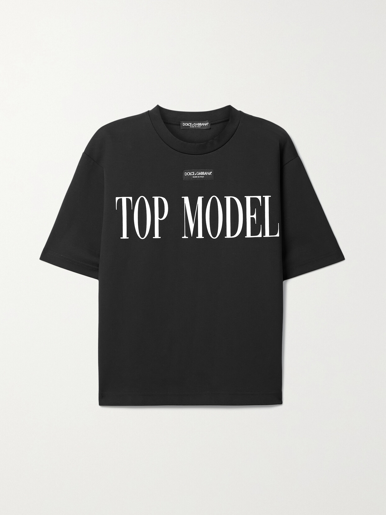 DOLCE & GABBANA APPLIQUÉD PRINTED COTTON-BLEND JERSEY T-SHIRT