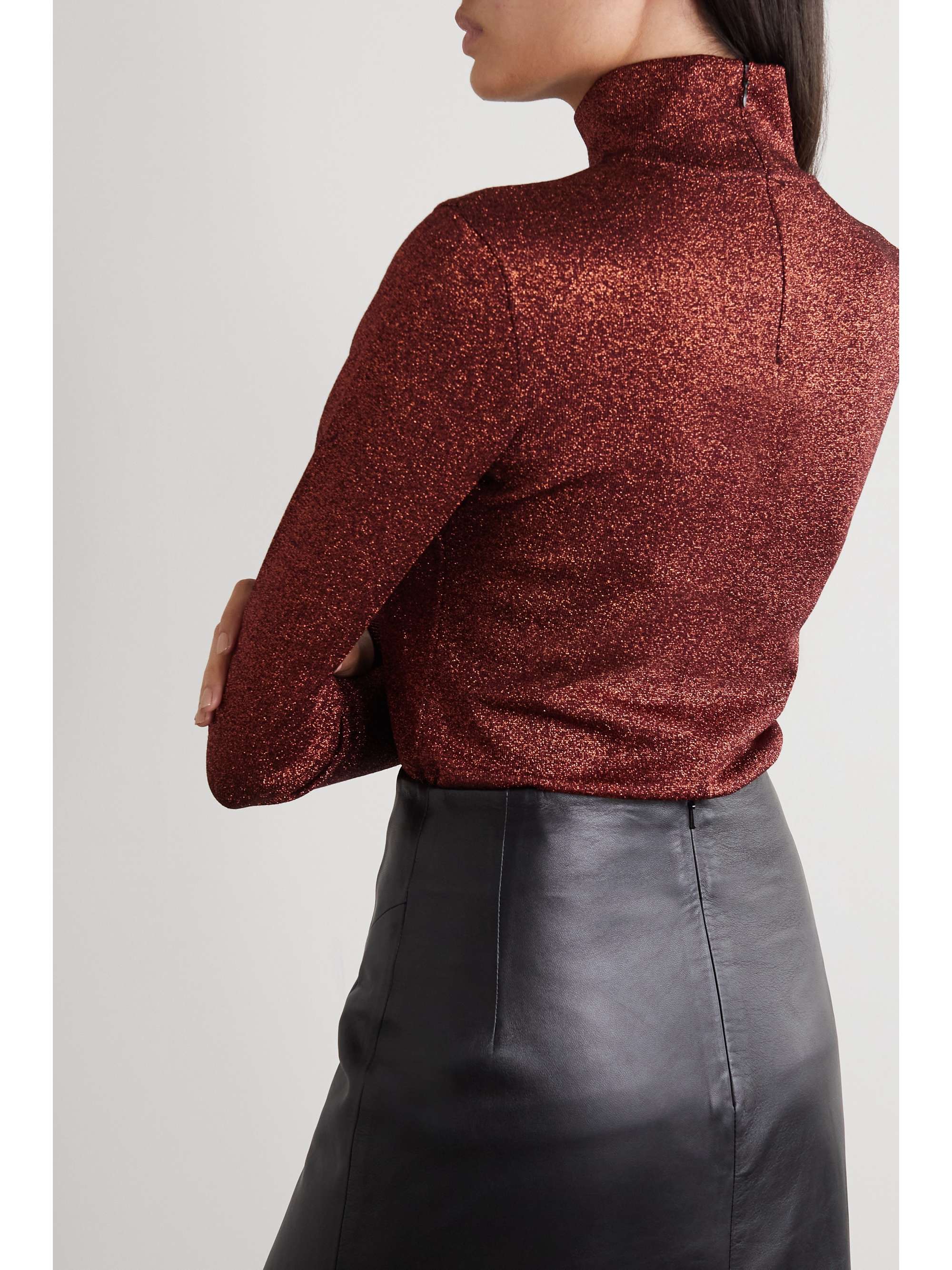 STELLA MCCARTNEY Metallic knitted turtleneck sweater