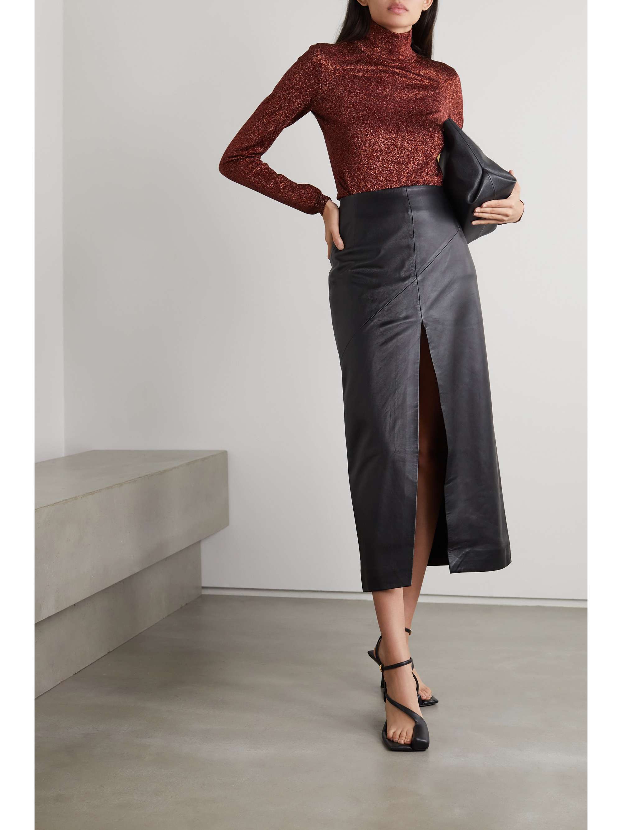 STELLA MCCARTNEY Metallic knitted turtleneck sweater