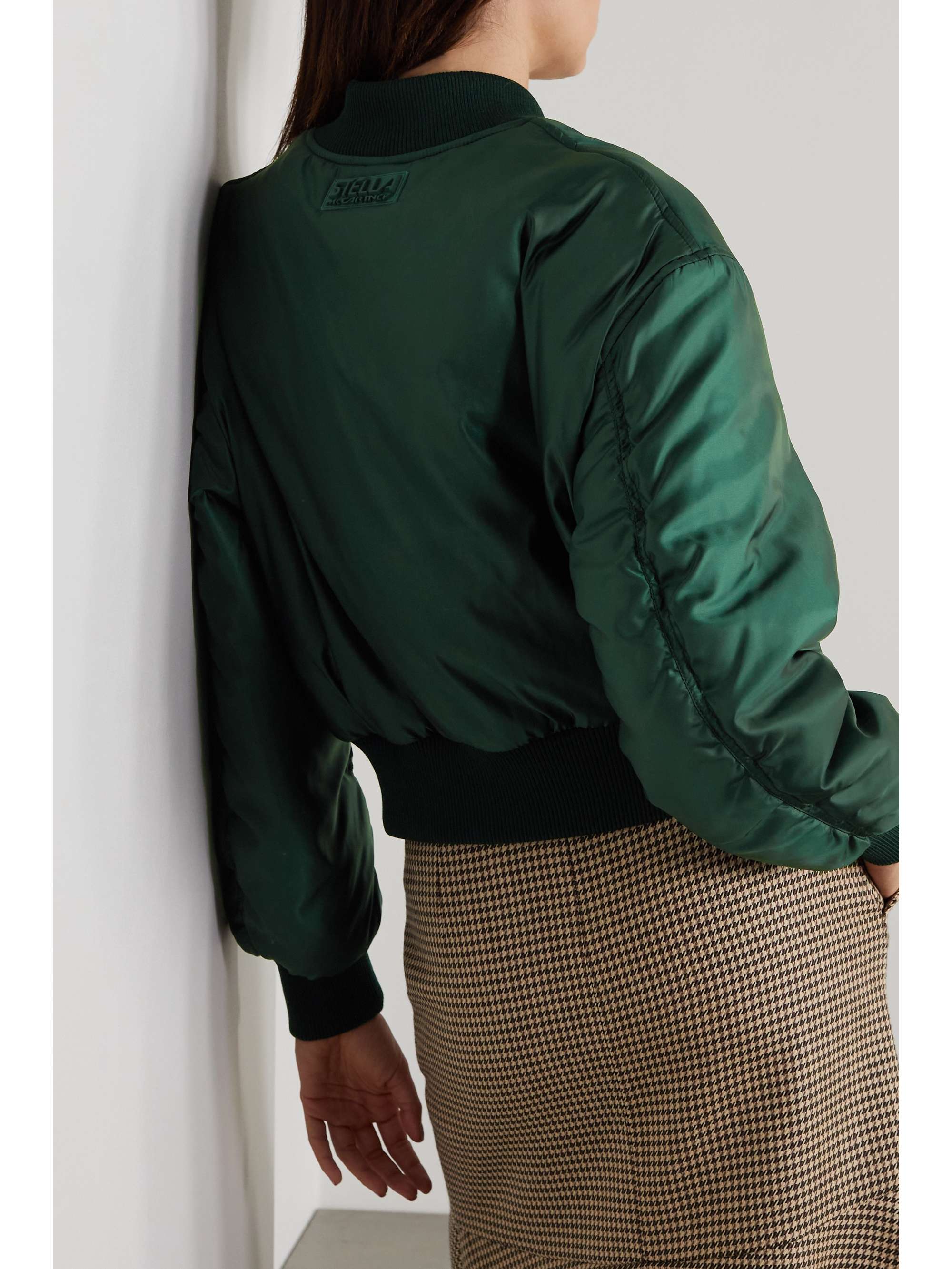 STELLA MCCARTNEY Vina cropped shell bomber jacket