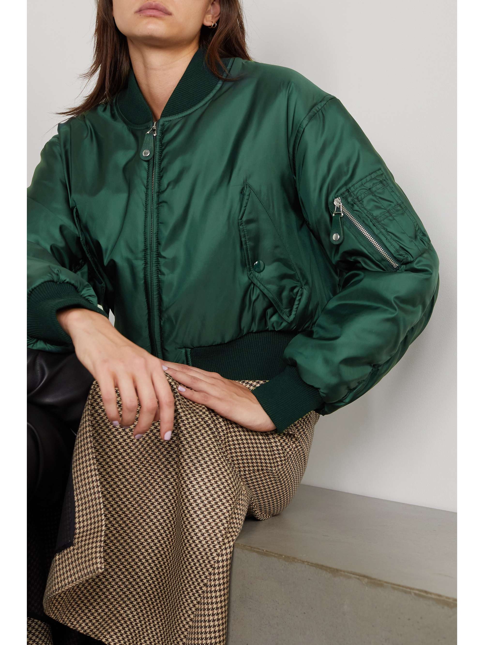 STELLA MCCARTNEY Vina cropped shell bomber jacket