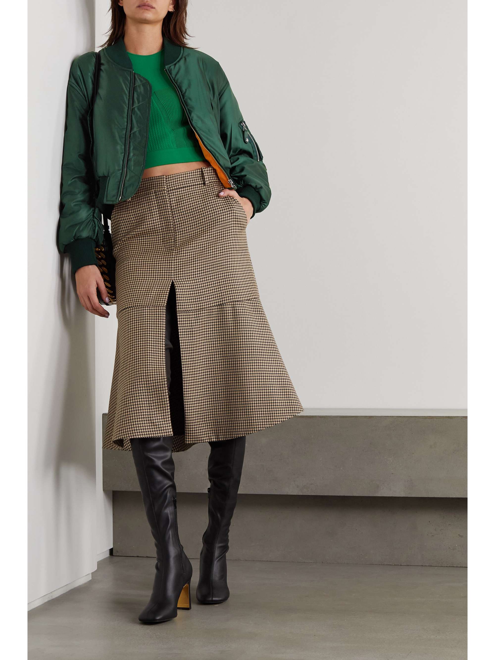 STELLA MCCARTNEY Vina cropped shell bomber jacket