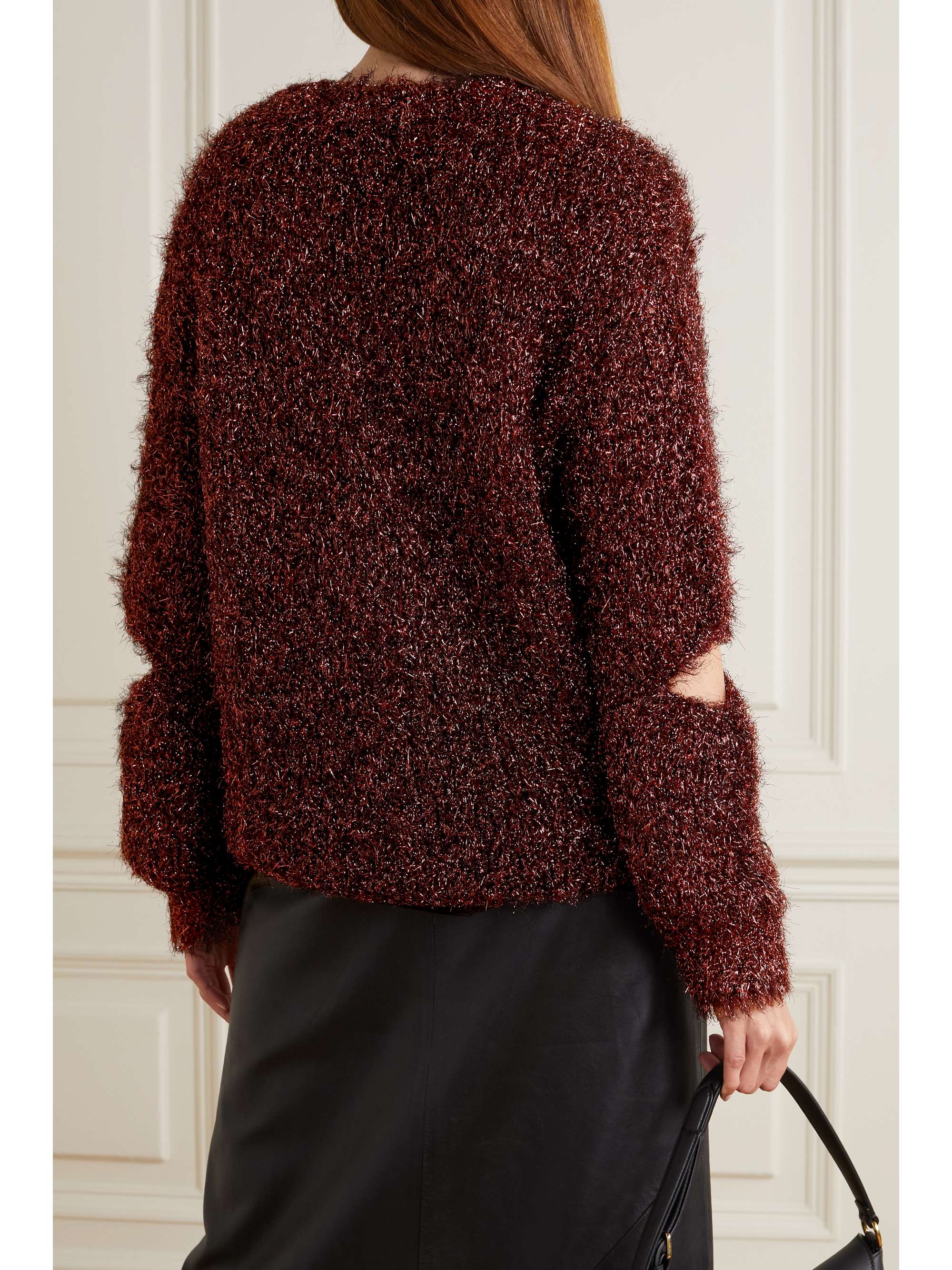 STELLA MCCARTNEY 大廓形挖剪金属感针织毛衣