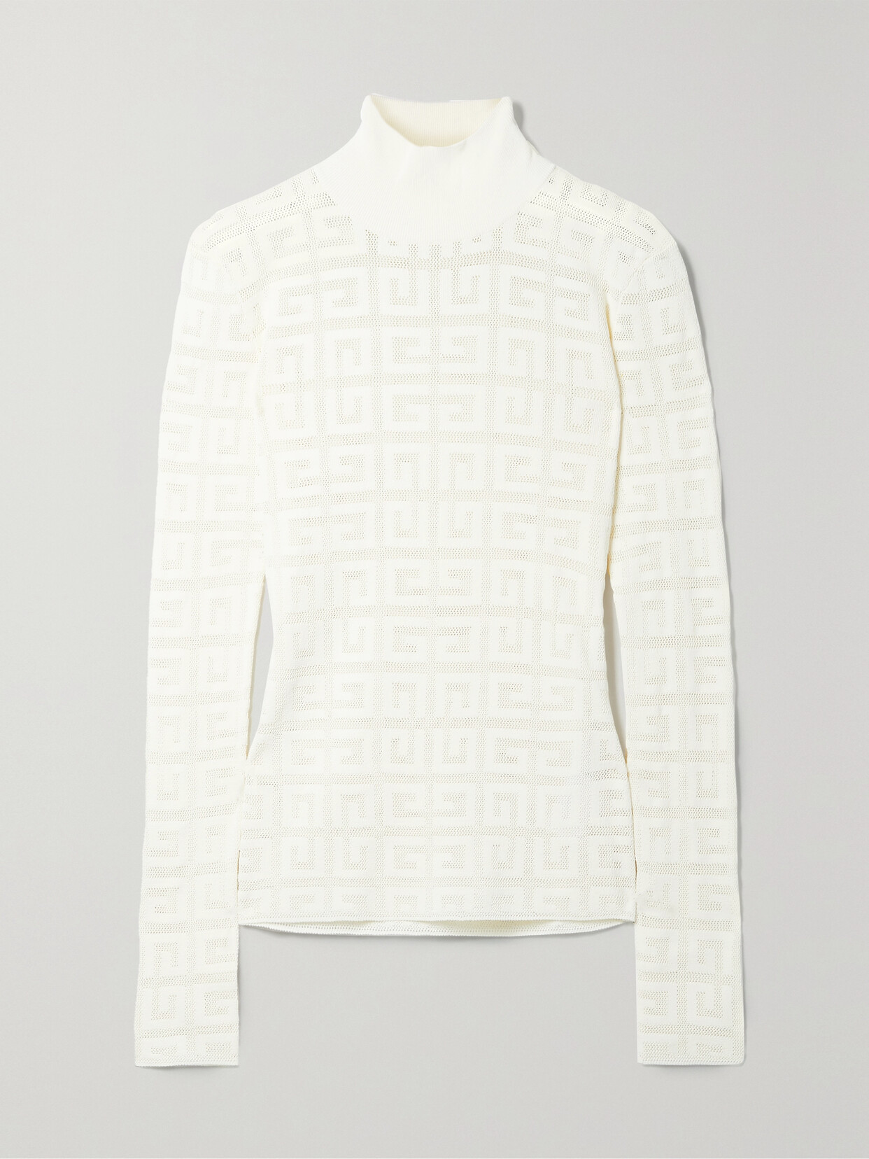 Givenchy Jacquard-knit Turtleneck Sweater - White
