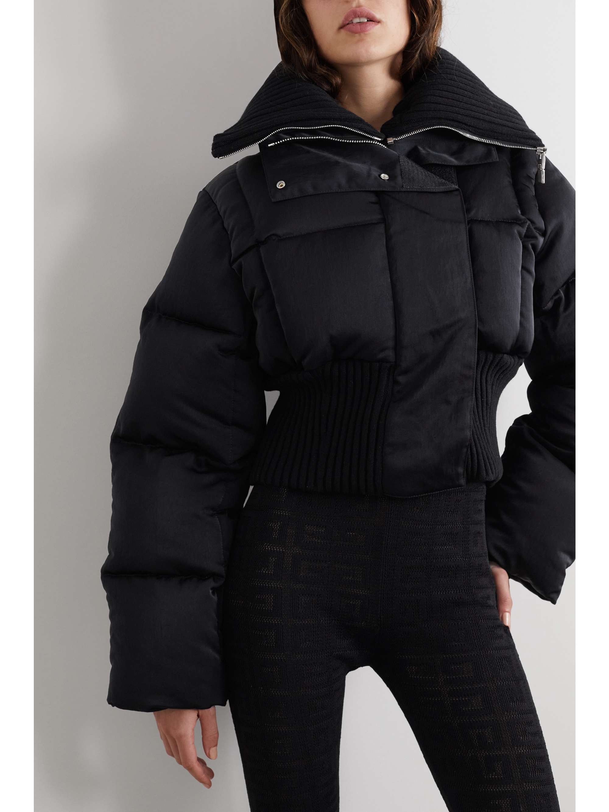 GIVENCHY Quilted shell and ribbed wool-blend down jacket