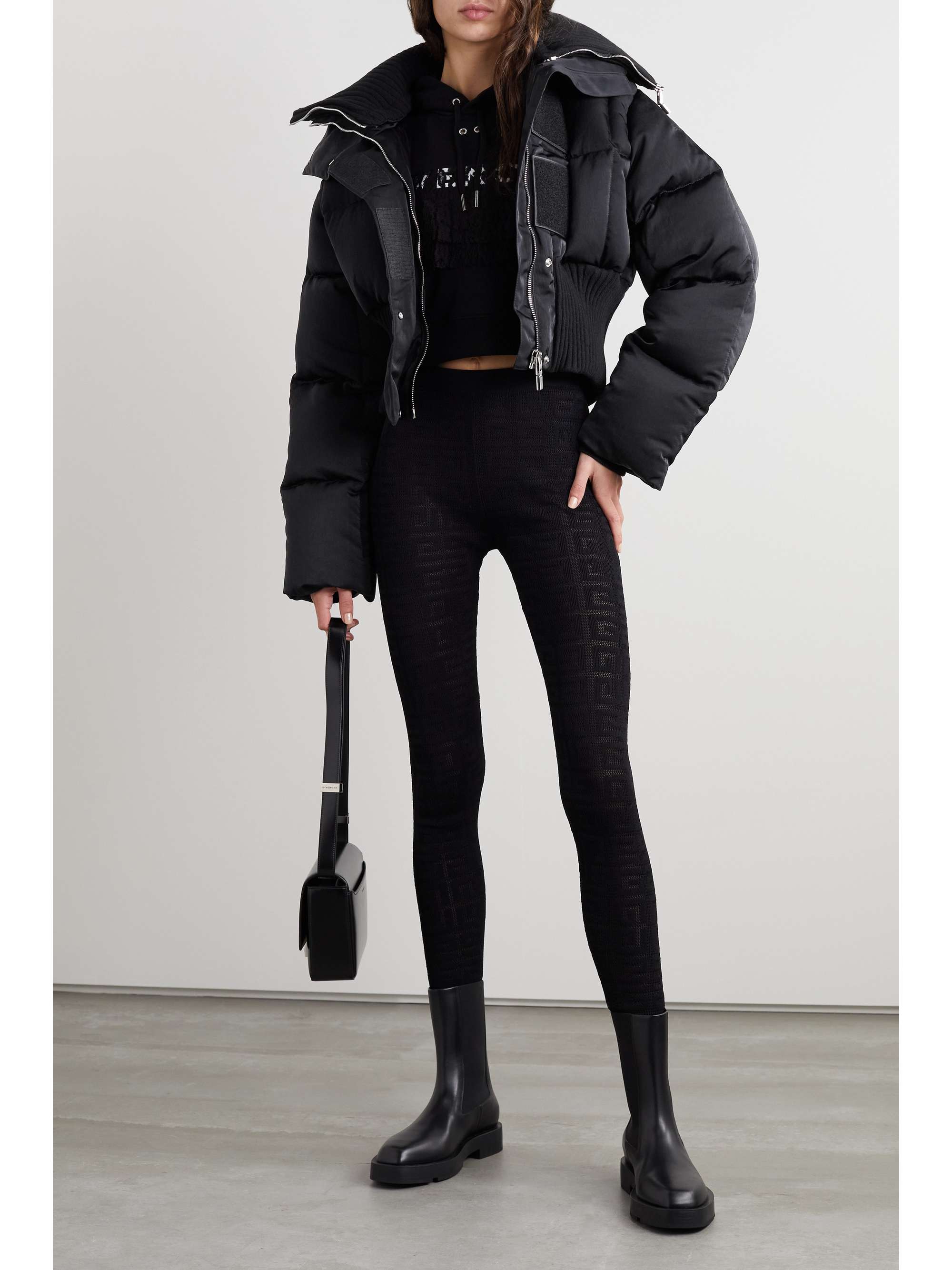 GIVENCHY Quilted shell and ribbed wool-blend down jacket
