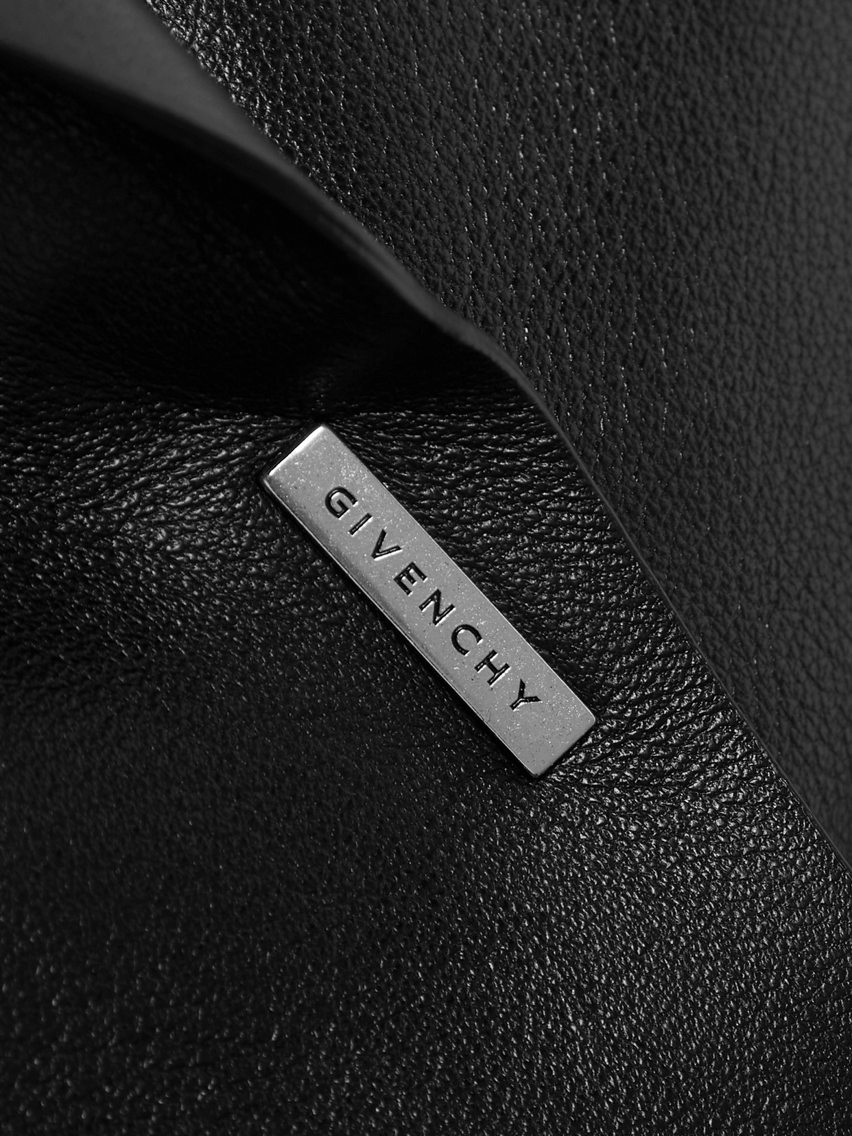 Givenchy Single-breasted Peak-lapel Leather Jacket In Black
