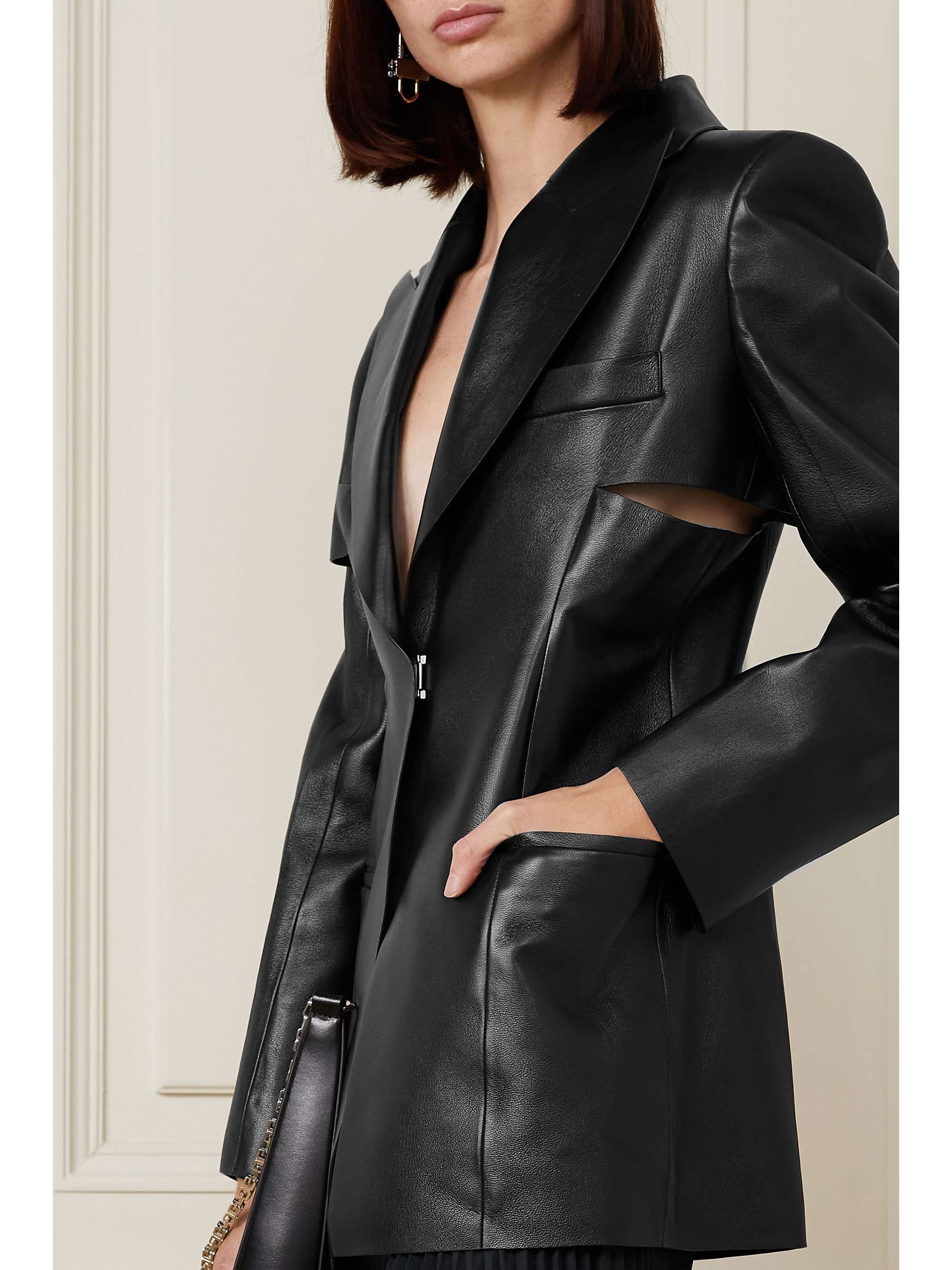 GIVENCHY Cutout leather blazer