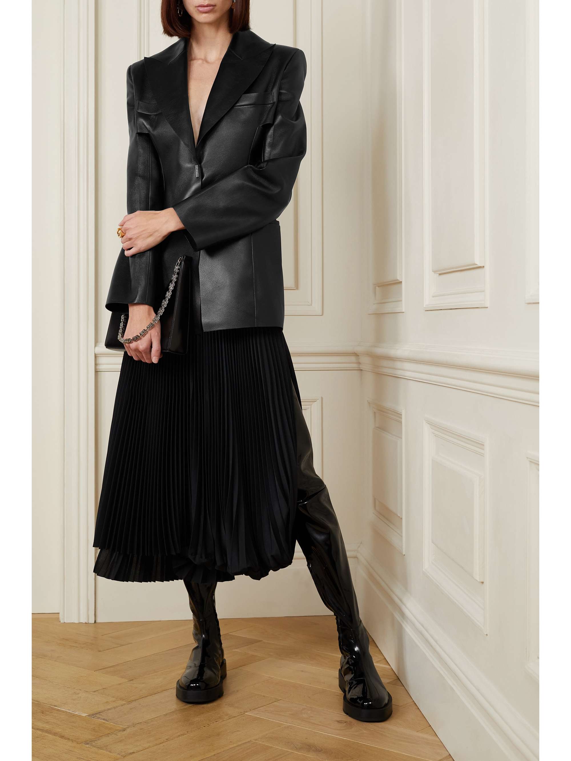 GIVENCHY Cutout leather blazer