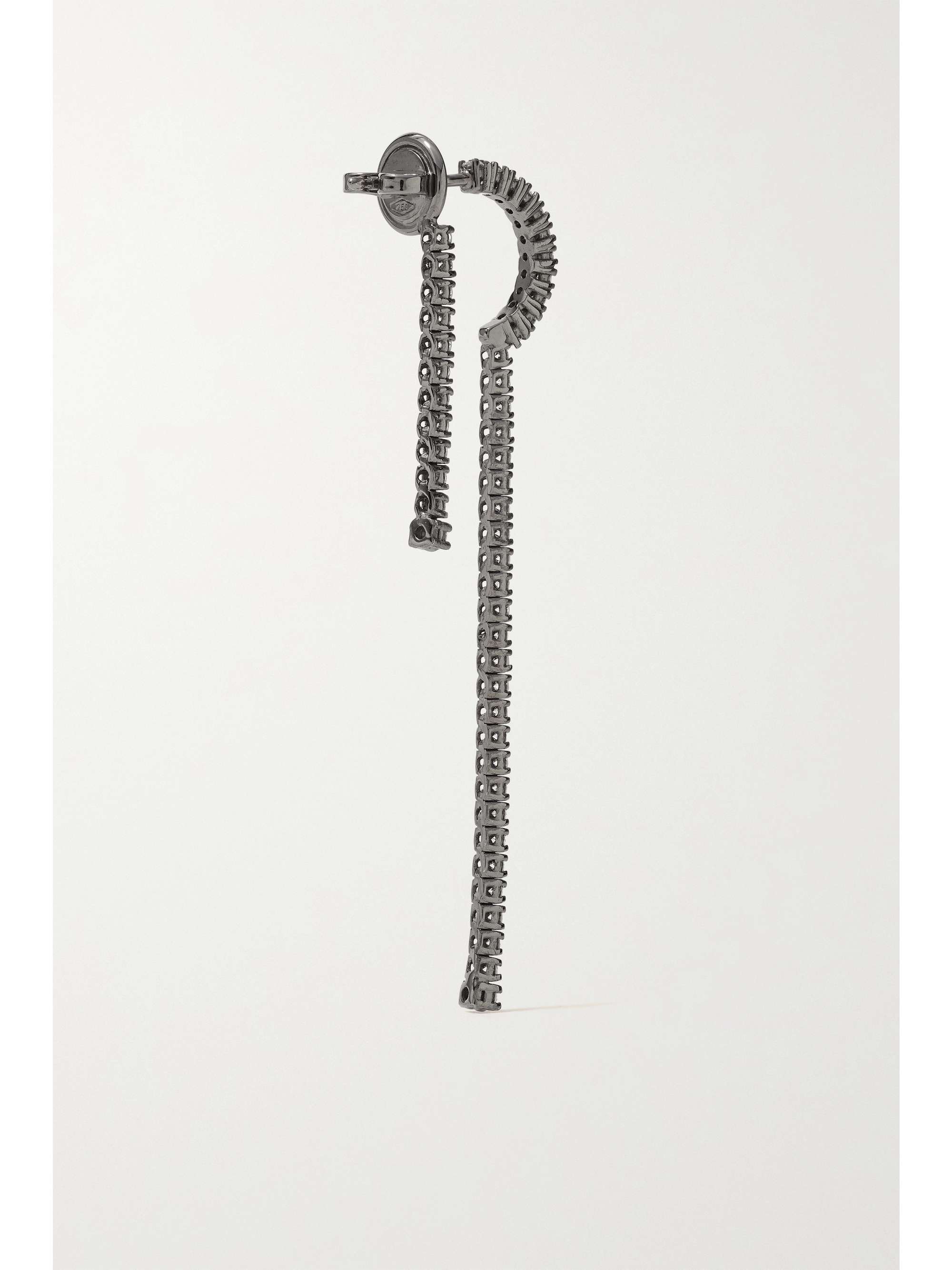 DELFINA DELETTREZ 18-karat blackened gold diamond single earring