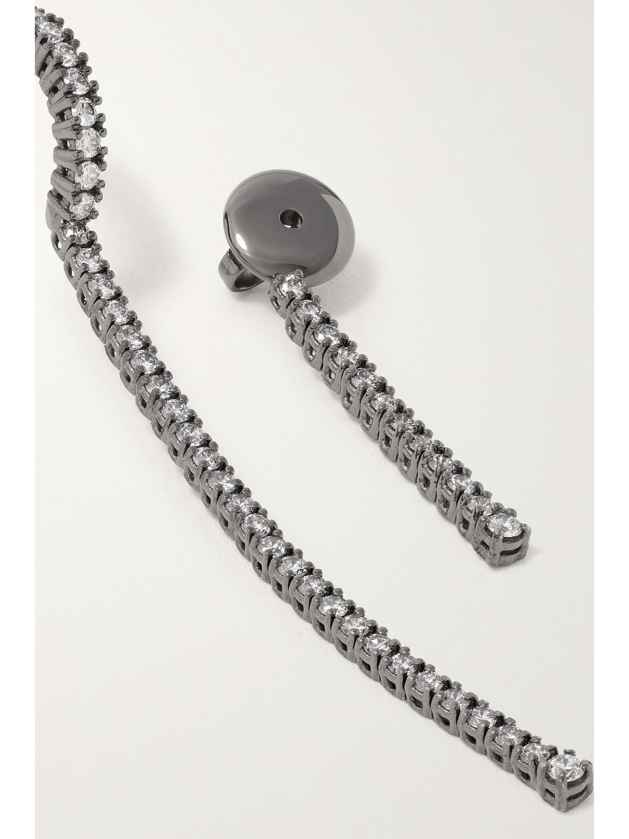 DELFINA DELETTREZ 18-karat blackened gold diamond single earring