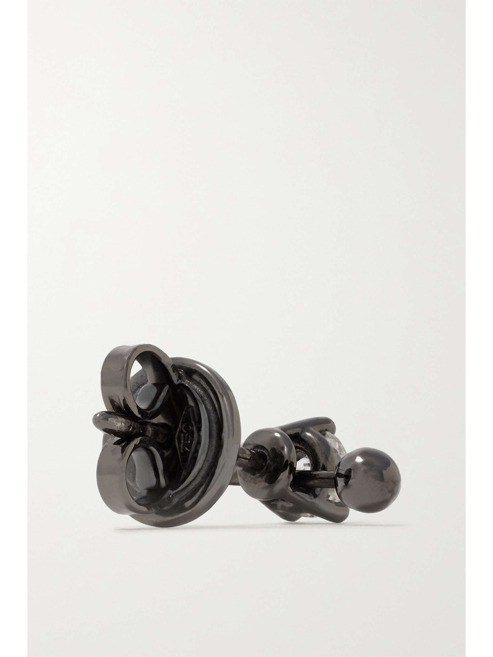 DELFINA DELETTREZ 18-karat blackened gold diamond single earring