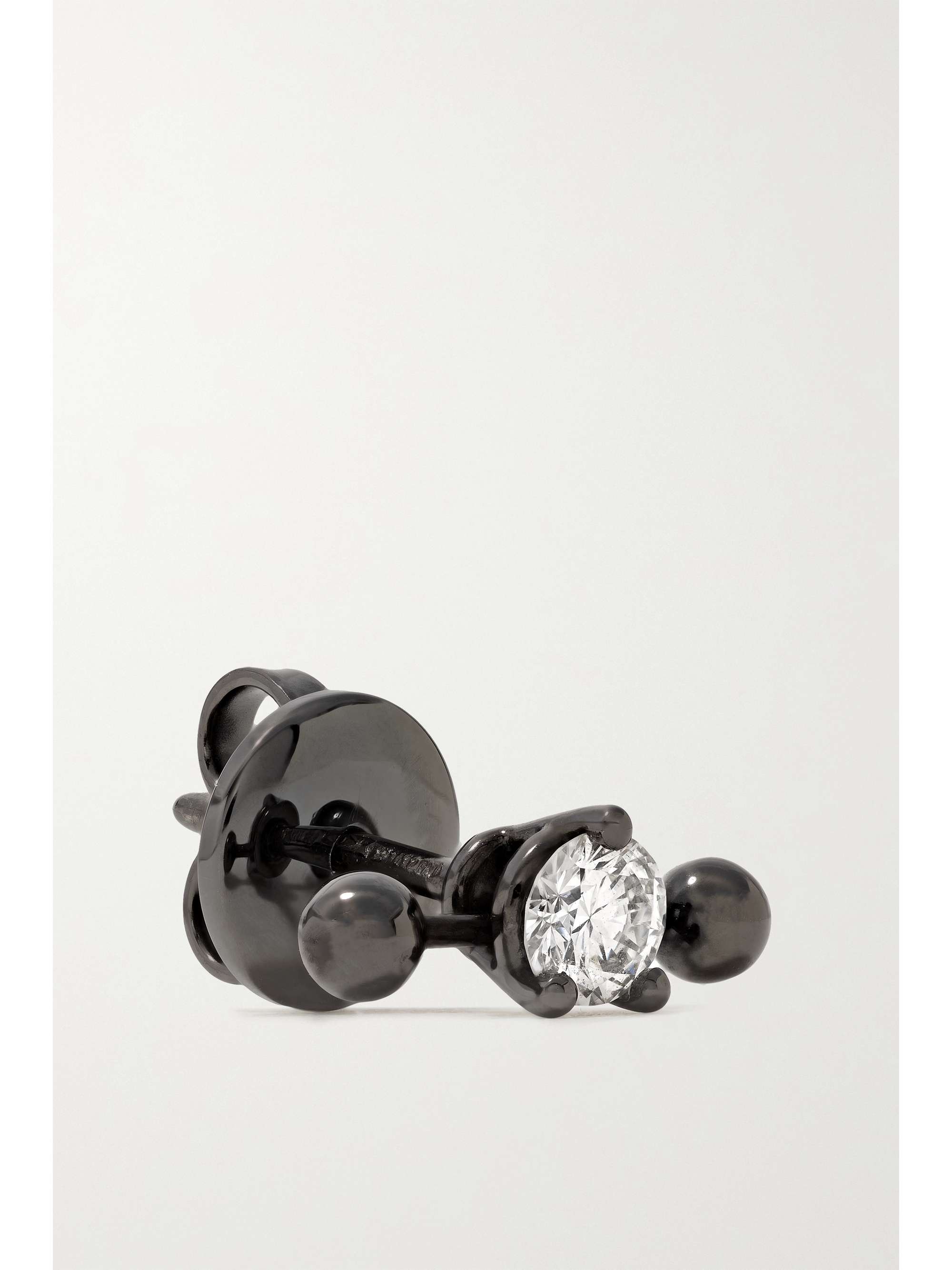 DELFINA DELETTREZ 18-karat blackened gold diamond single earring