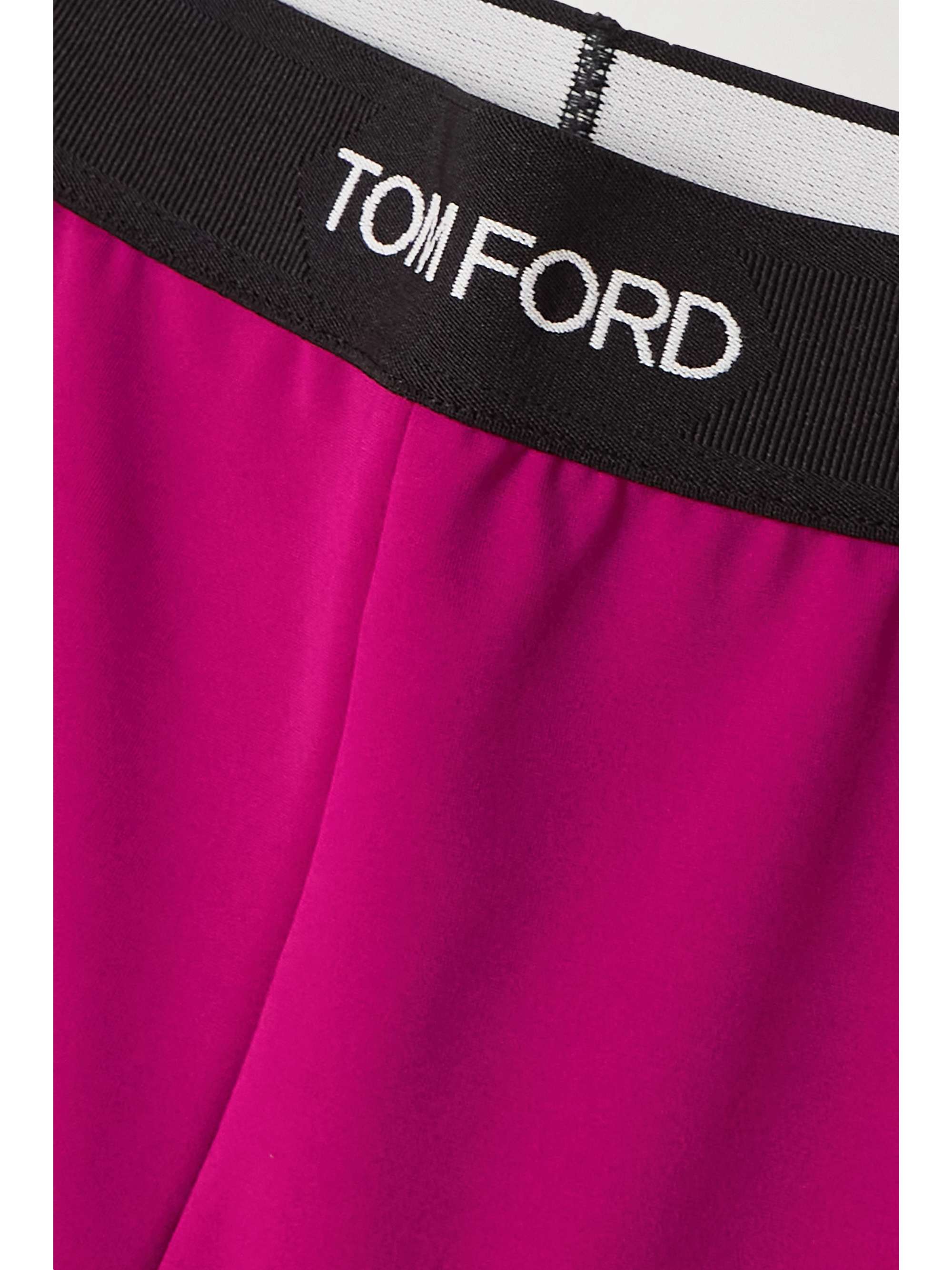 TOM FORD Jacquard-trimmed stretch-jersey leggings