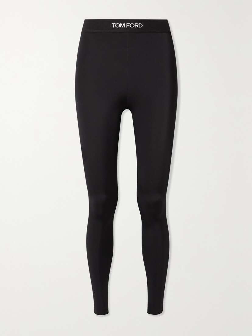 Tom Ford Jacquard-trimmed Stretch-jersey Leggings - x large