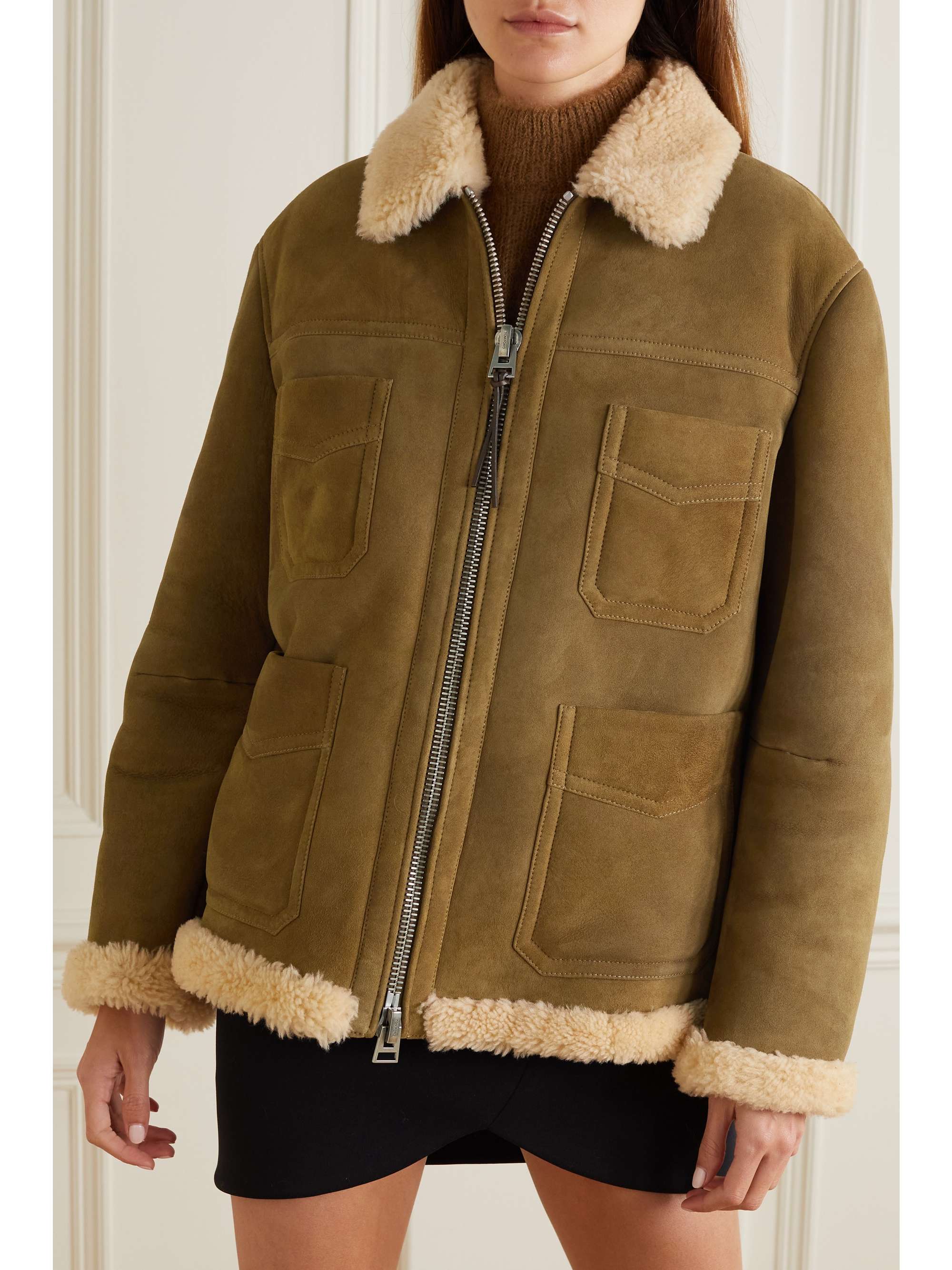 FORD Shearling-trimmed suede |