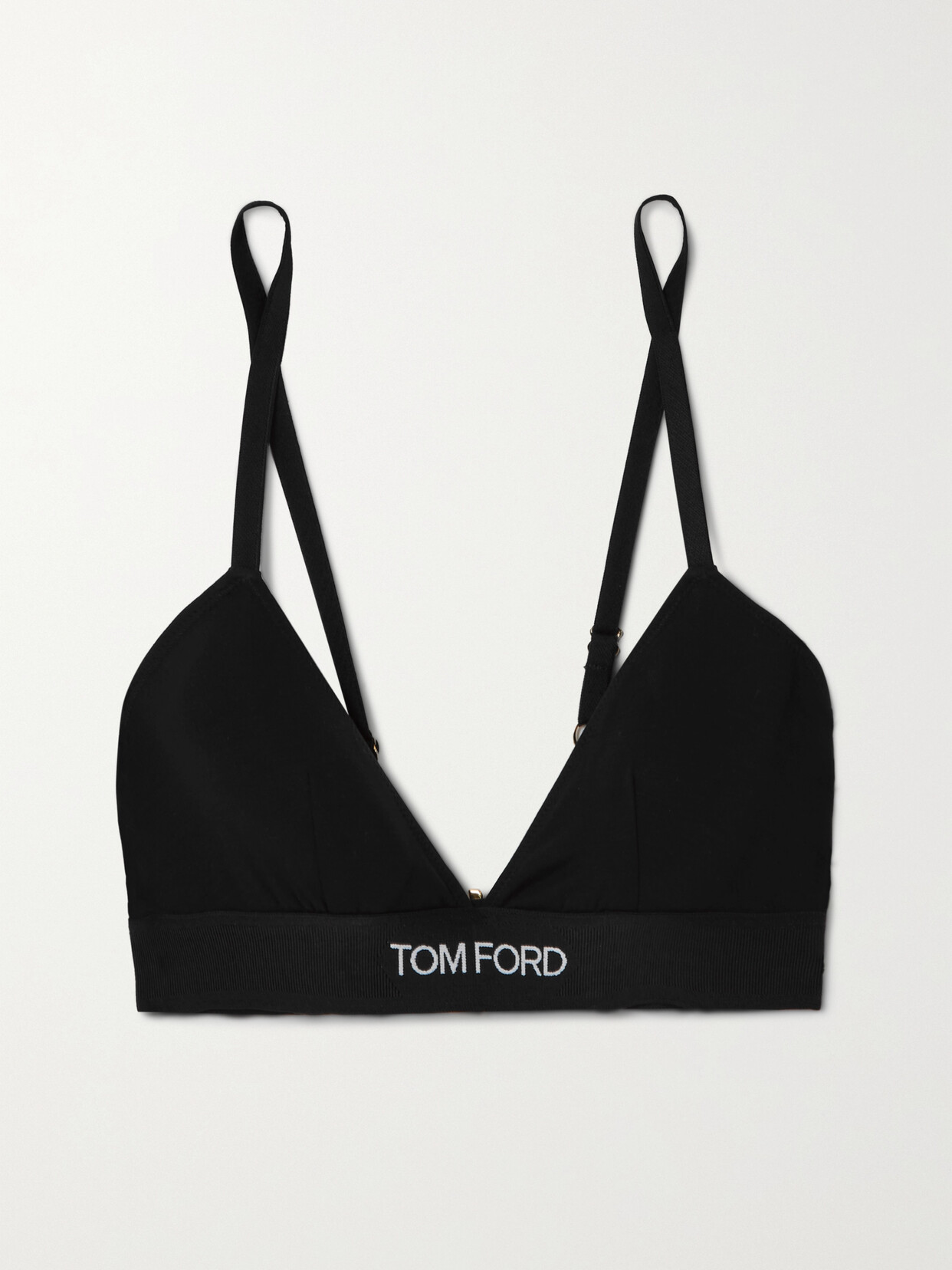 Shop Tom Ford Stretch-modal Jersey Soft-cup Triangle Bra In Black