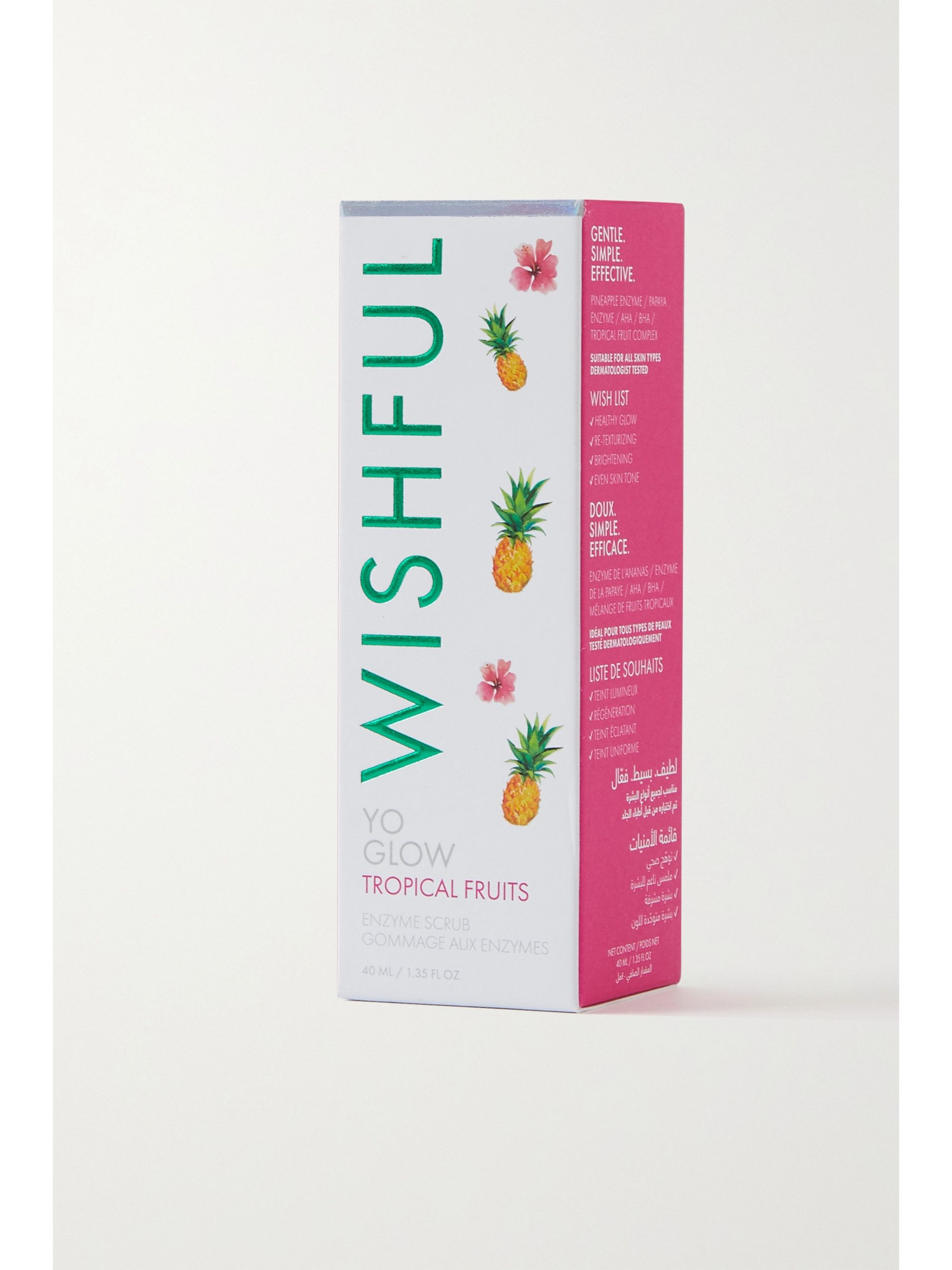 عديم اللون مقشر Wishful Yo Glow بأنزيمات الفواكه الاستوائية 40 مل Huda Beauty Net A Porter
