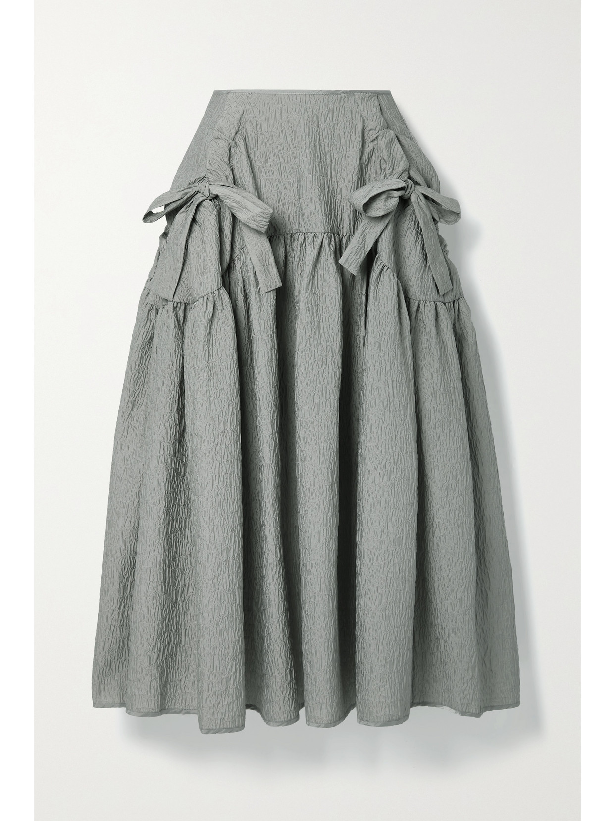 【あすつく】 Cecilie Midi Satin Matelassé Bow-detailed Justice Bahnsen スカート