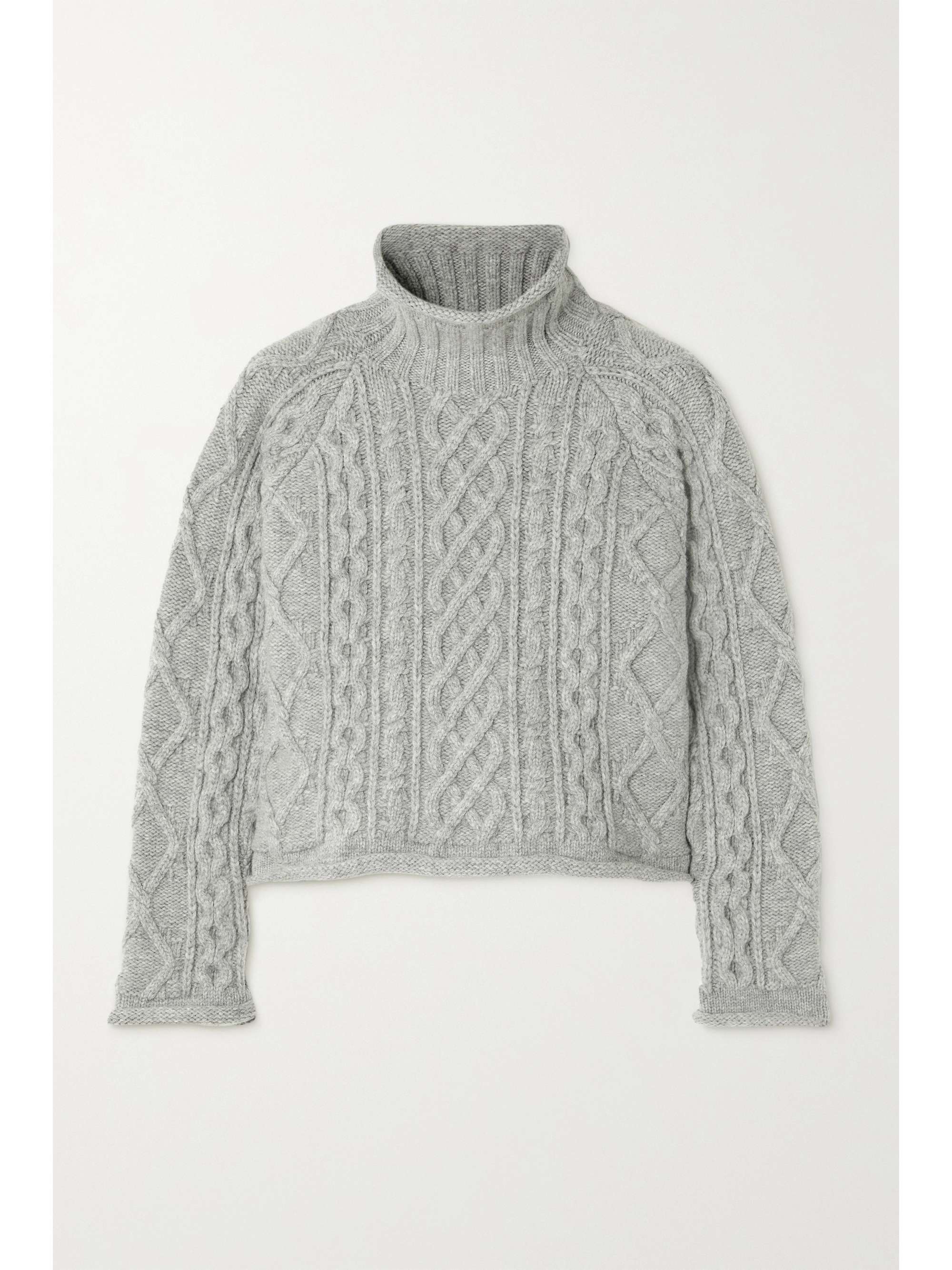 grey cable sweater