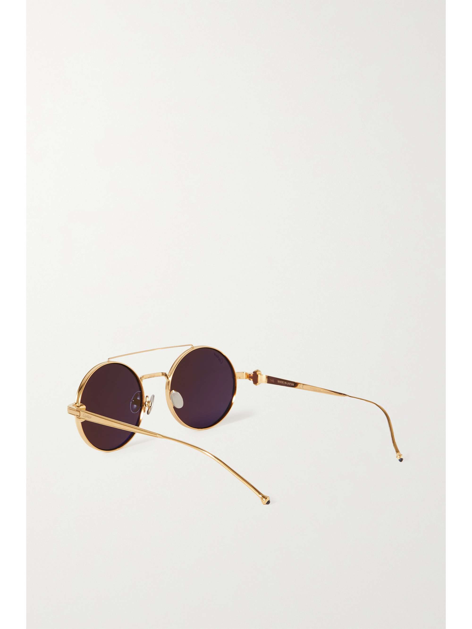 CARTIER EYEWEAR Pasha de Cartier round-frame gold-tone sunglasses