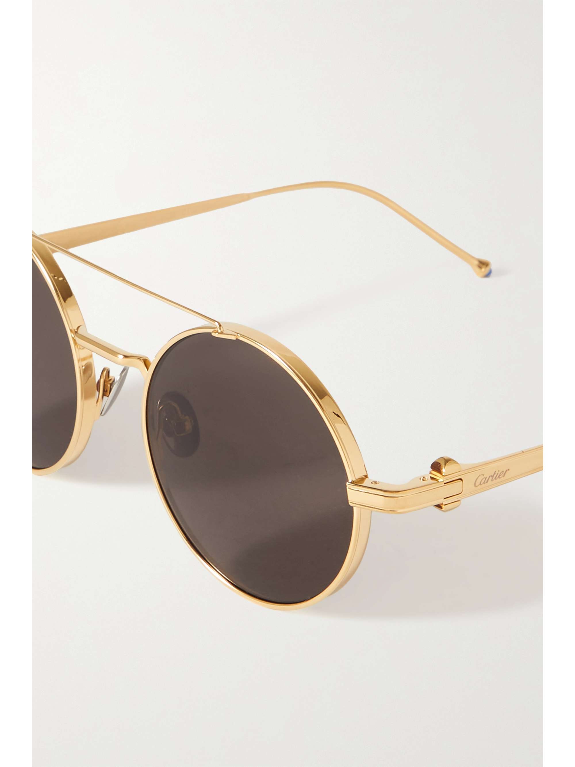 CARTIER EYEWEAR Pasha de Cartier round-frame gold-tone sunglasses