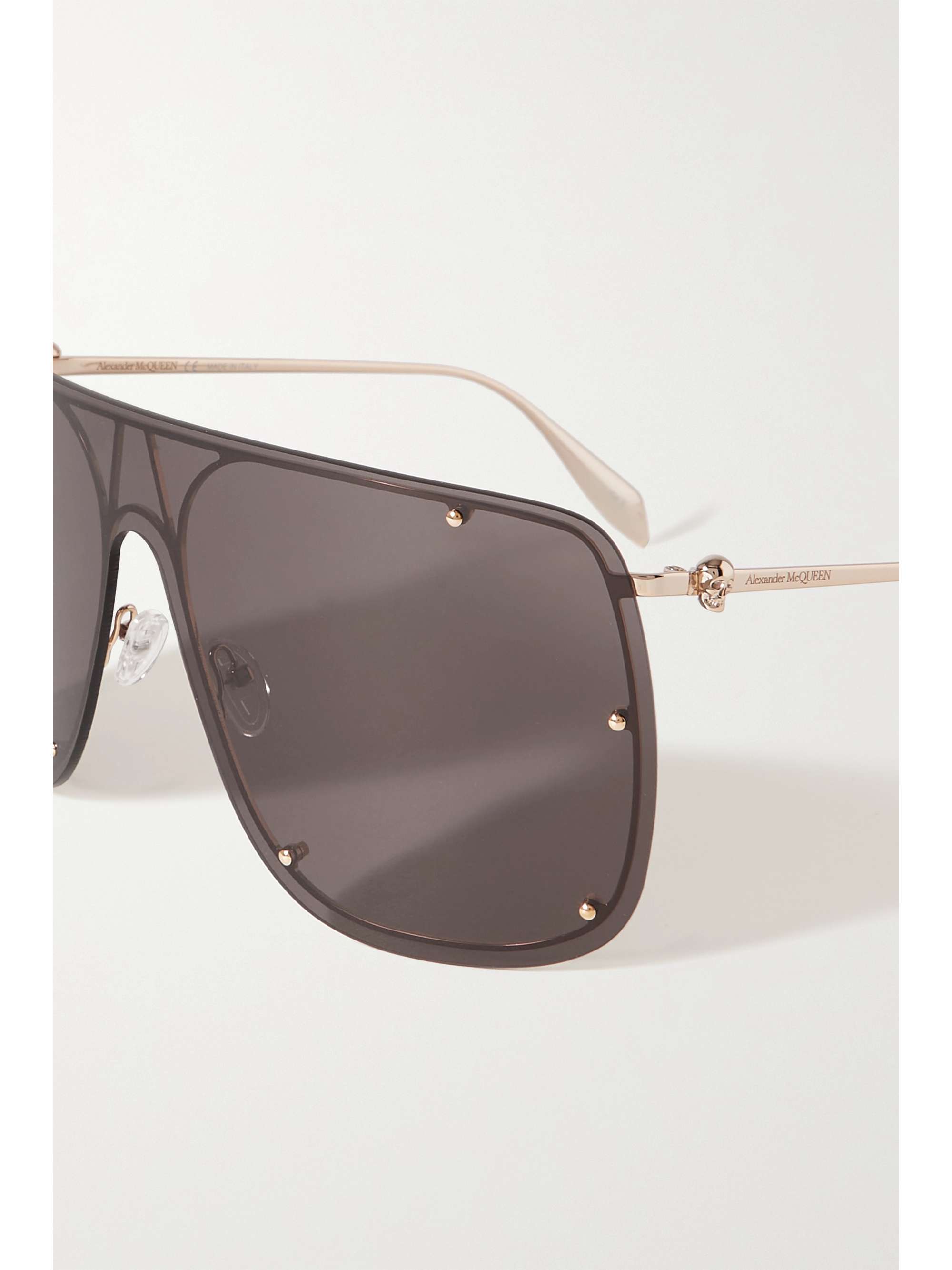MCQUEEN D-frame gold-tone sunglasses