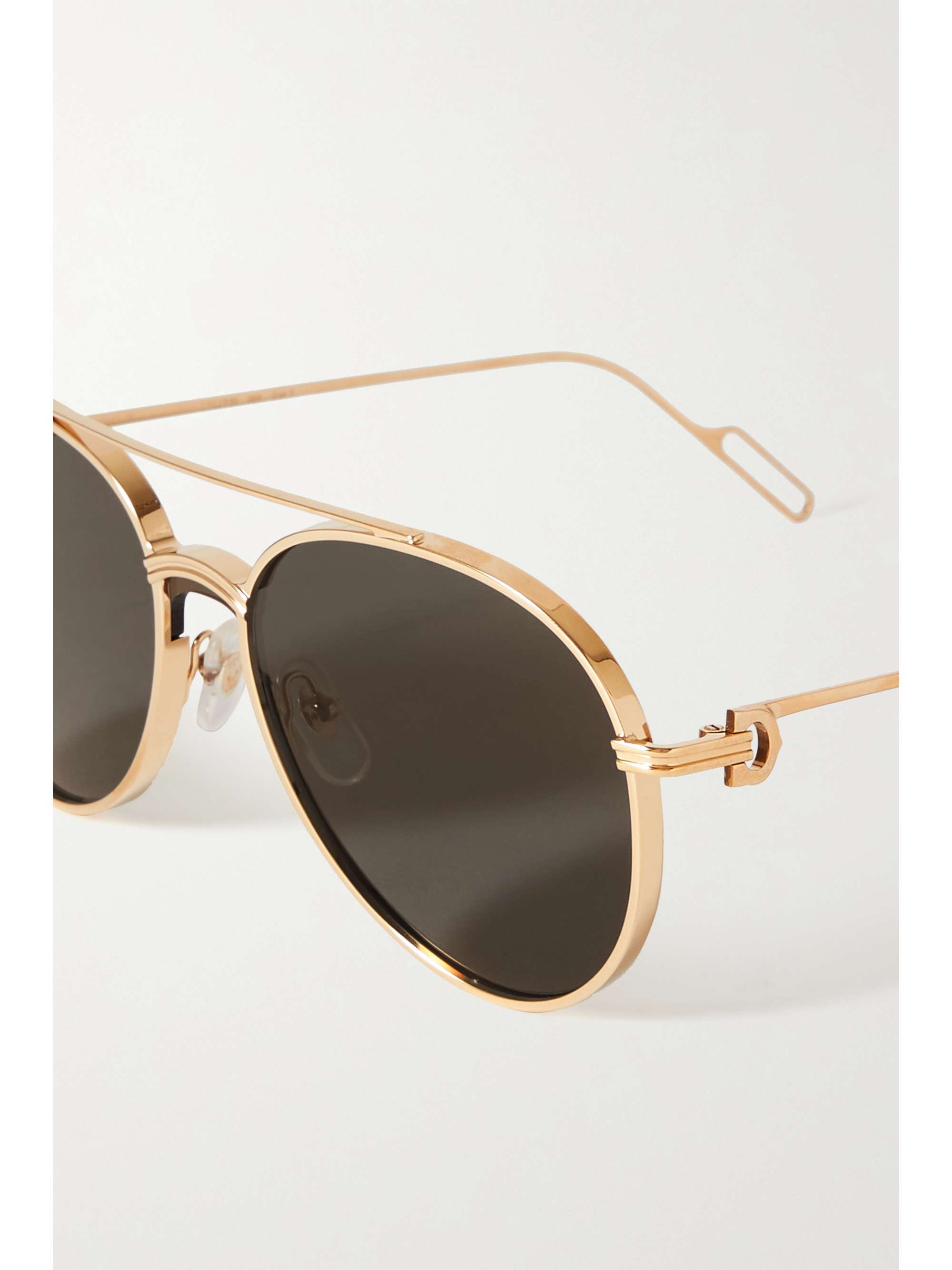 CARTIER EYEWEAR Première de Cartier aviator-style gold-tone sunglasses ...