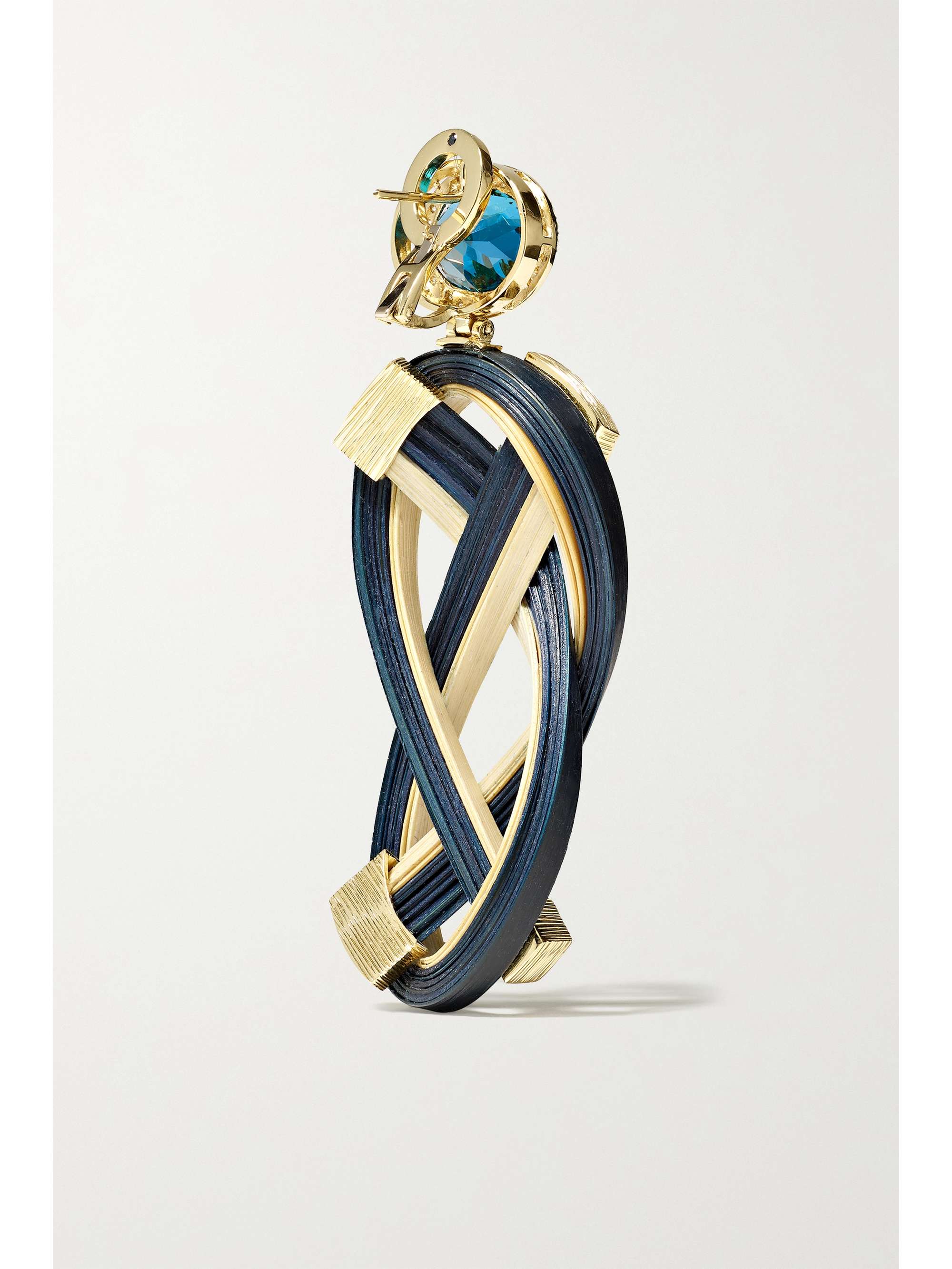 SILVIA FURMANOVICH 18-karat gold, bamboo, topaz and diamond earrings