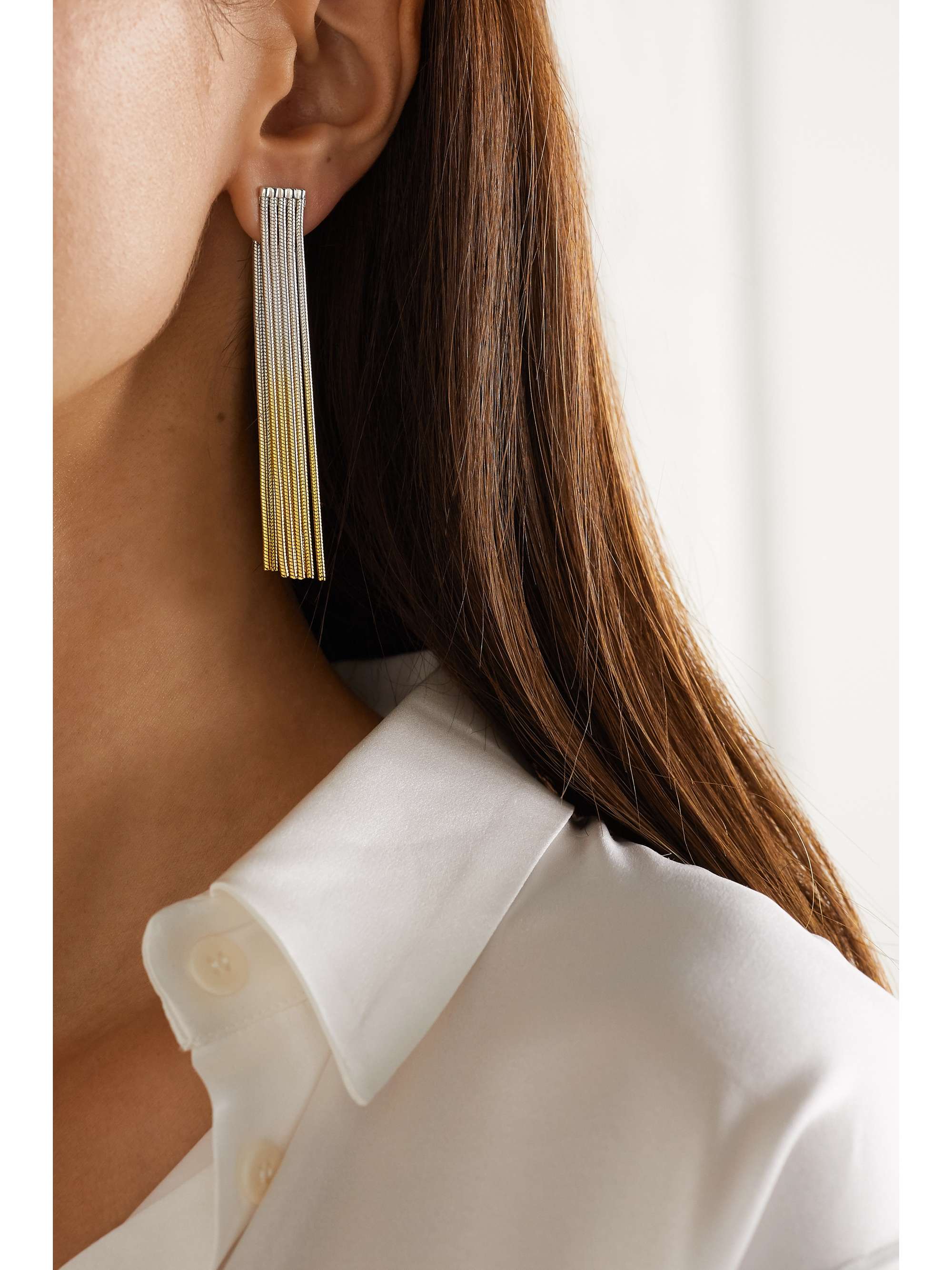 SARAH & SEBASTIAN Feeler gold vermeil and silver earrings