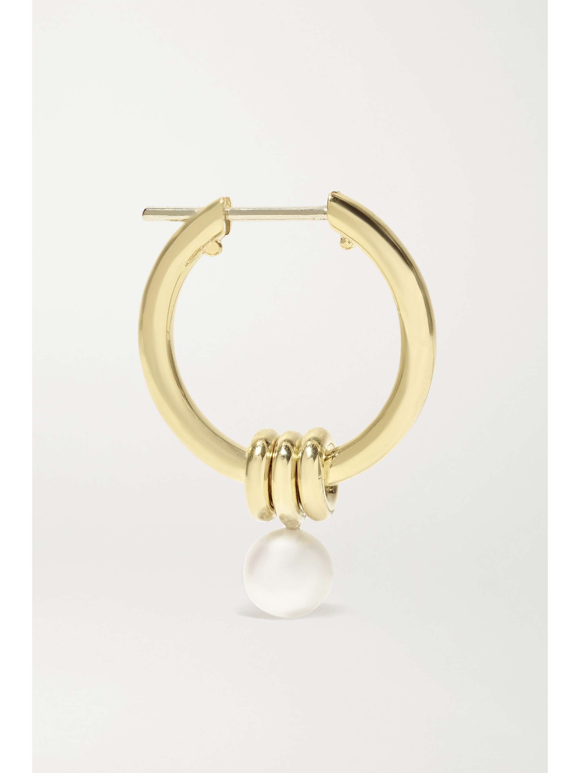 SPINELLI KILCOLLIN Ara 18-karat gold pearl hoop earrings