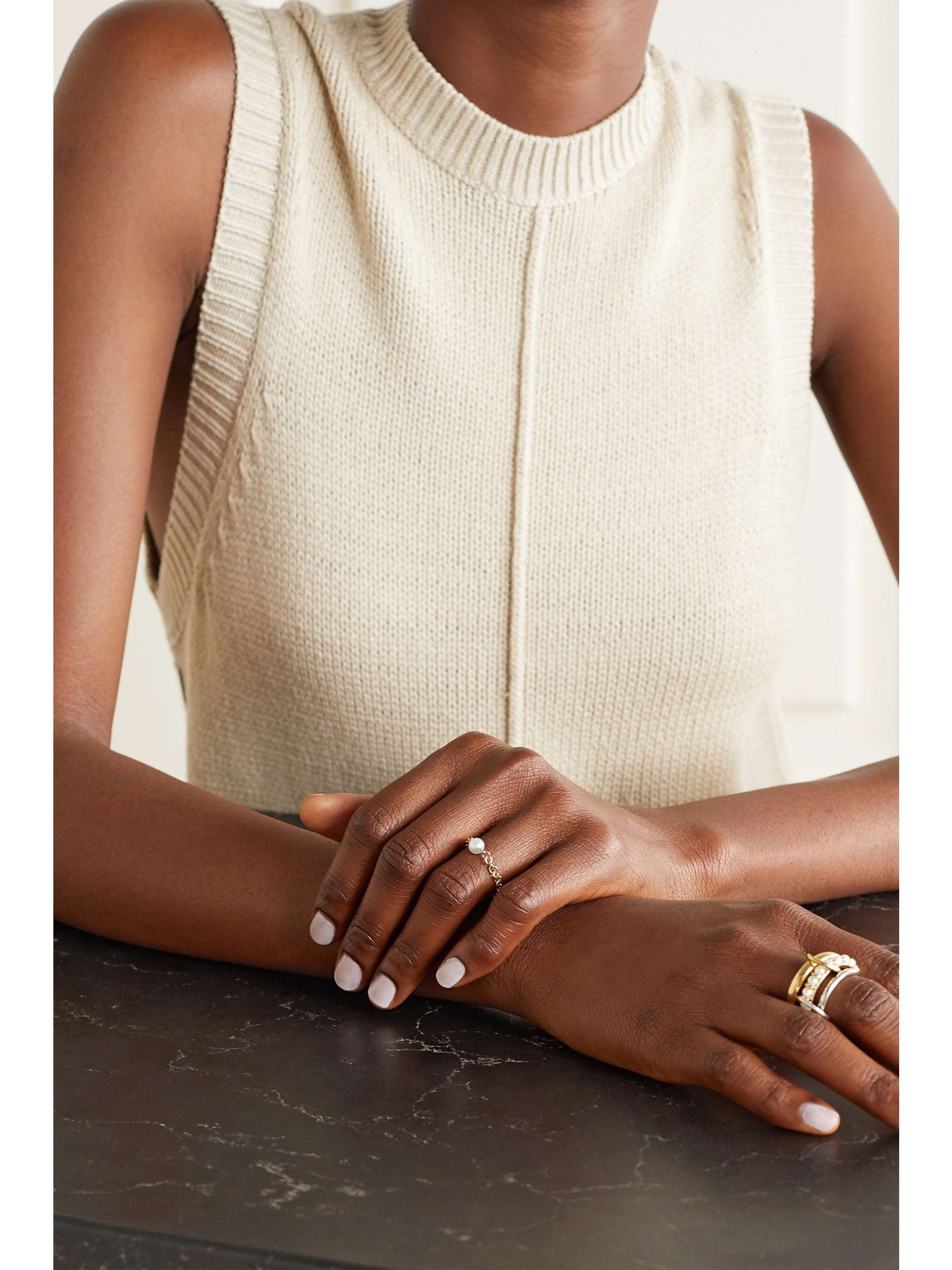 SPINELLI KILCOLLIN Gravity 18-karat gold pearl ring