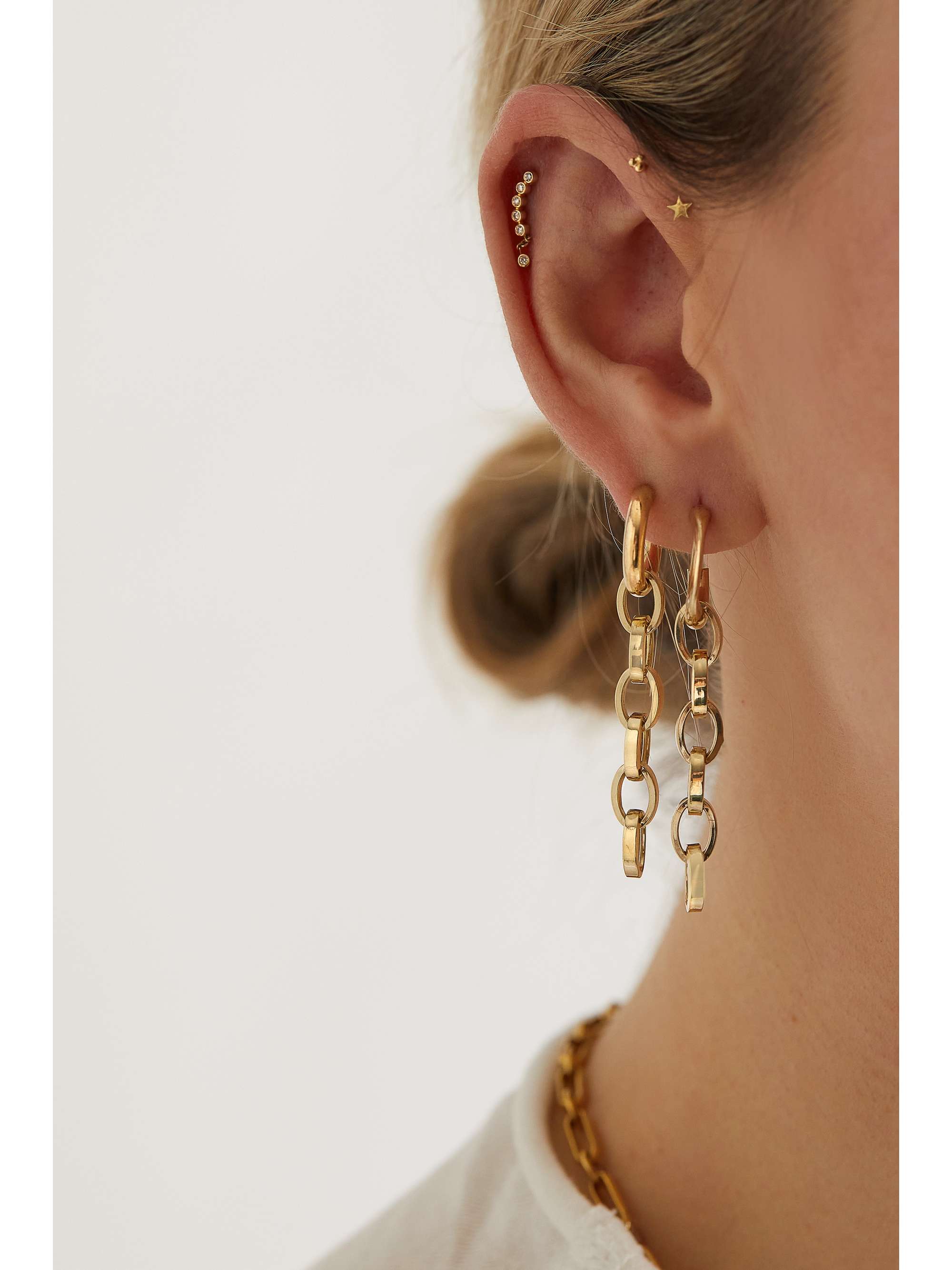 MARIA BLACK Quadron gold diamond single earring