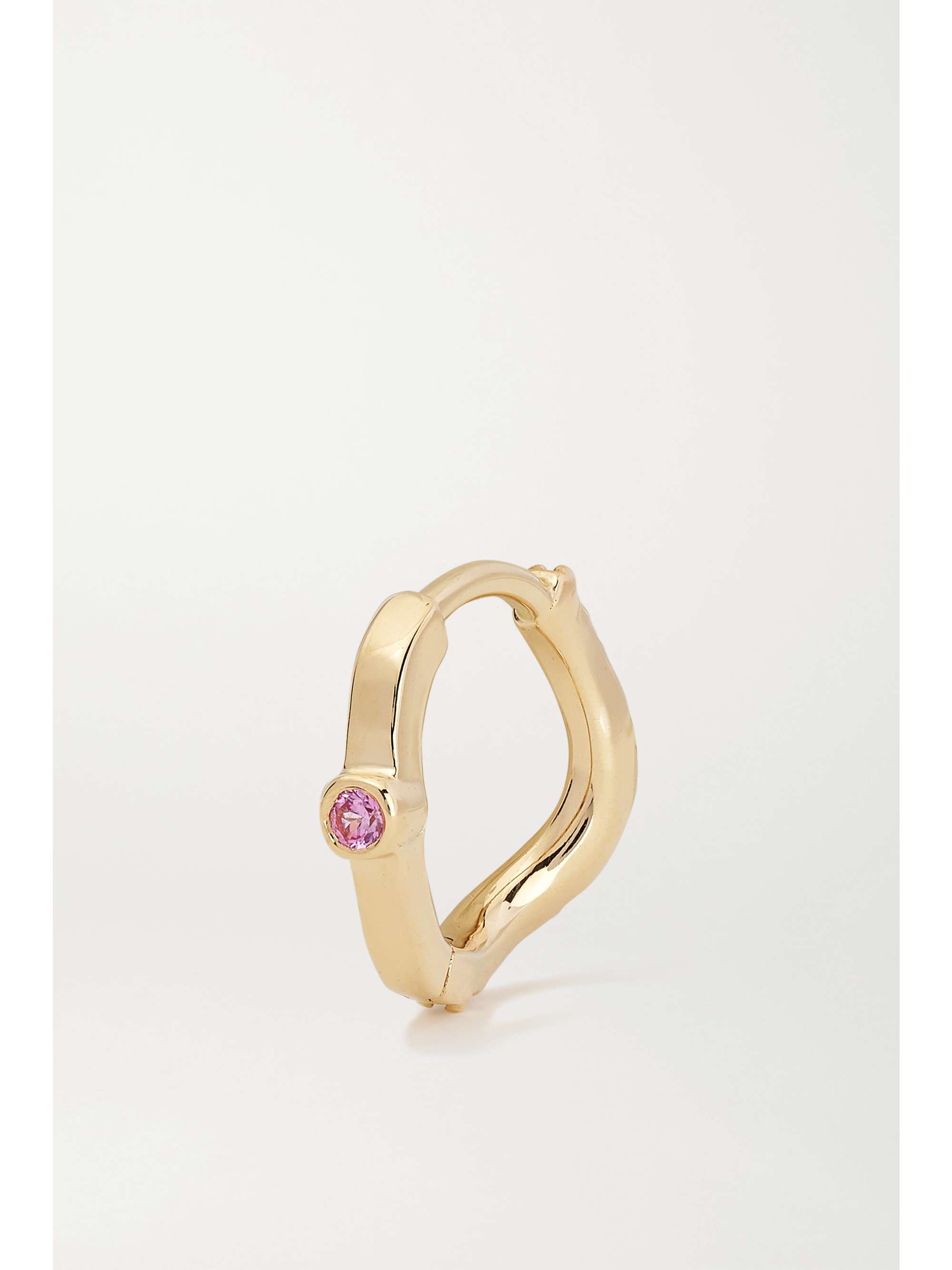 MARIA BLACK Wave Huggie gold, laboratory-grown diamond and sapphire earring