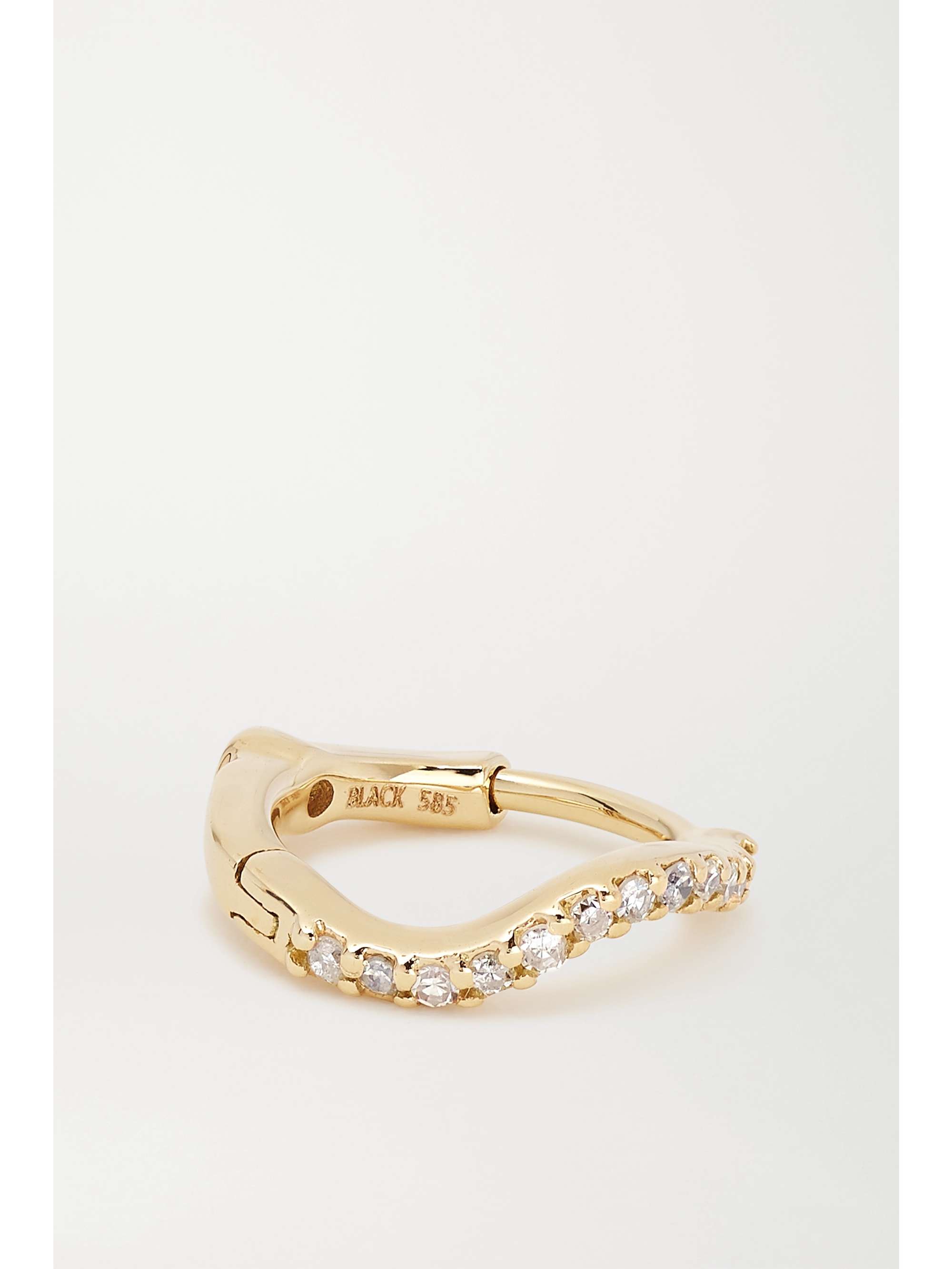 MARIA BLACK Wave Huggie gold, laboratory-grown diamond and sapphire earring