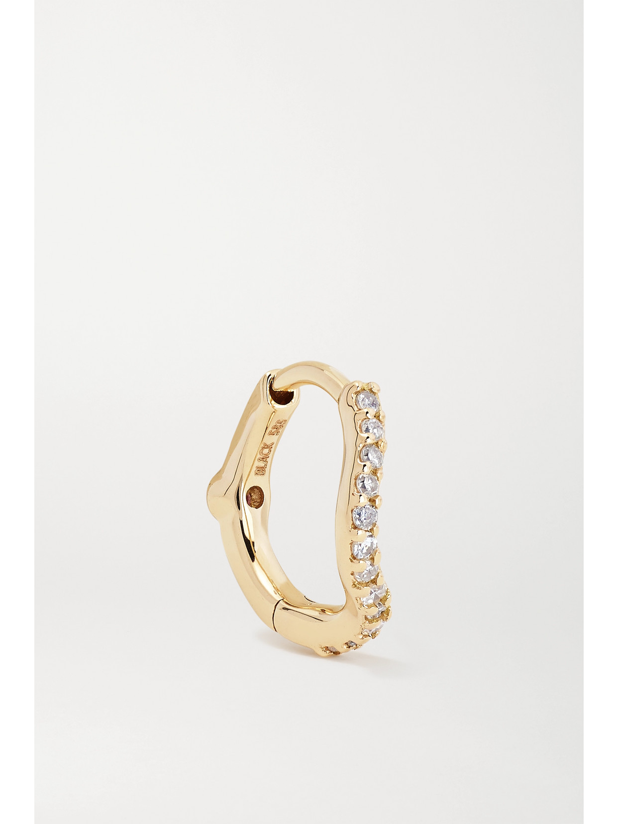 MARIA BLACK WAVE HUGGIE GOLD, DIAMOND AND SAPPHIRE EARRING