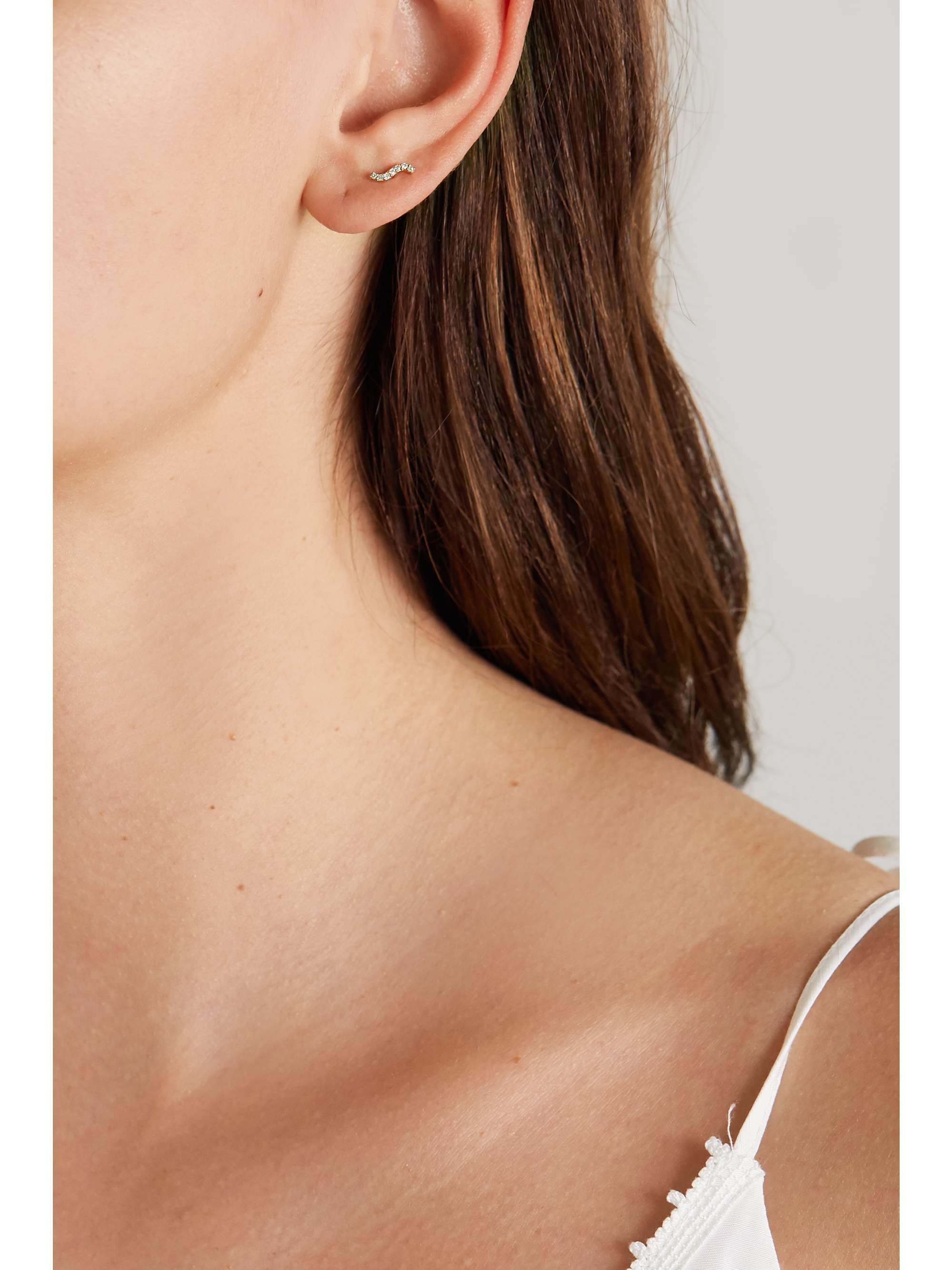 MARIA BLACK Wave gold diamond single earring