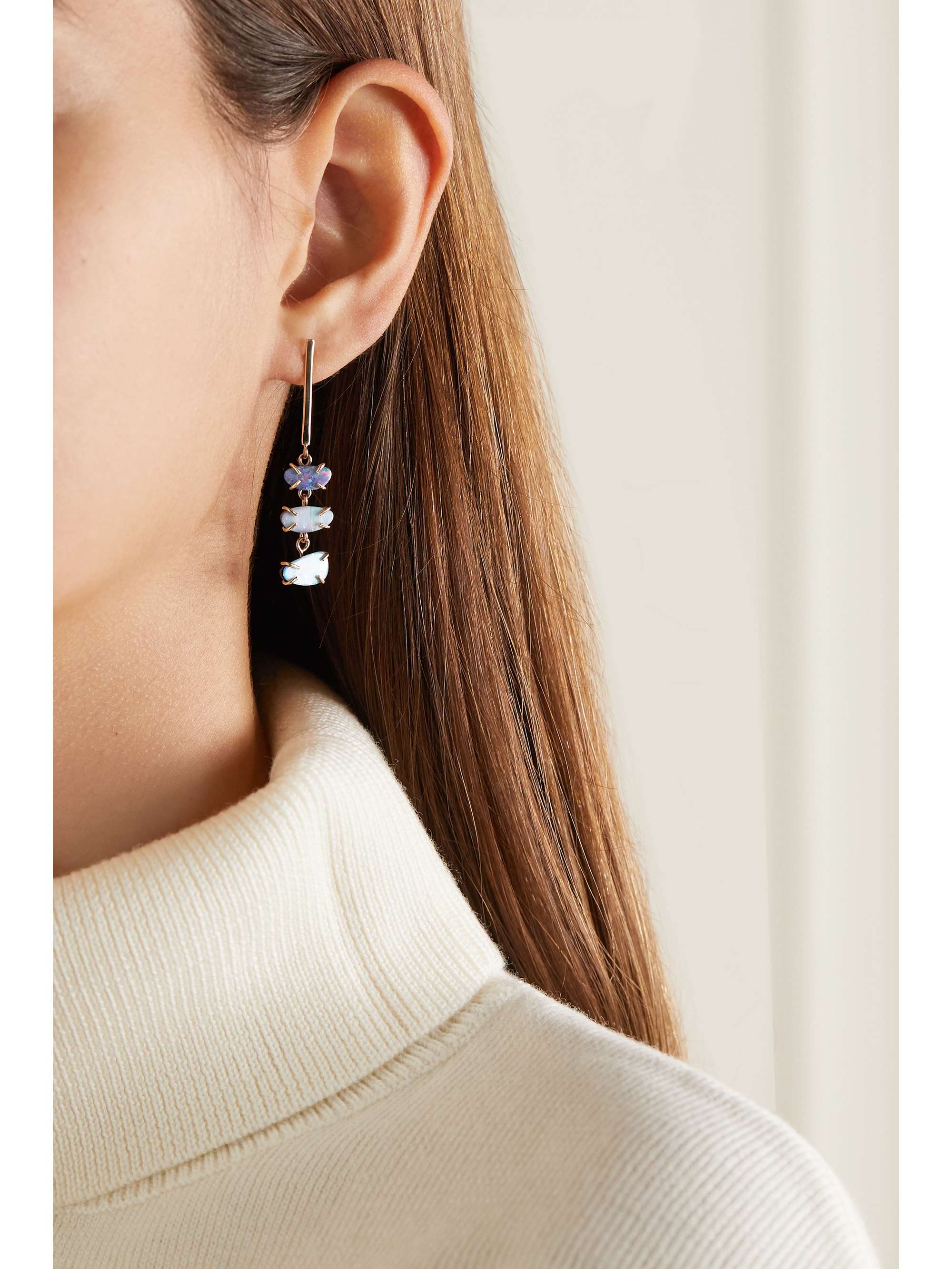 MELISSA JOY MANNING 14-karat recycled gold opal doublet earrings