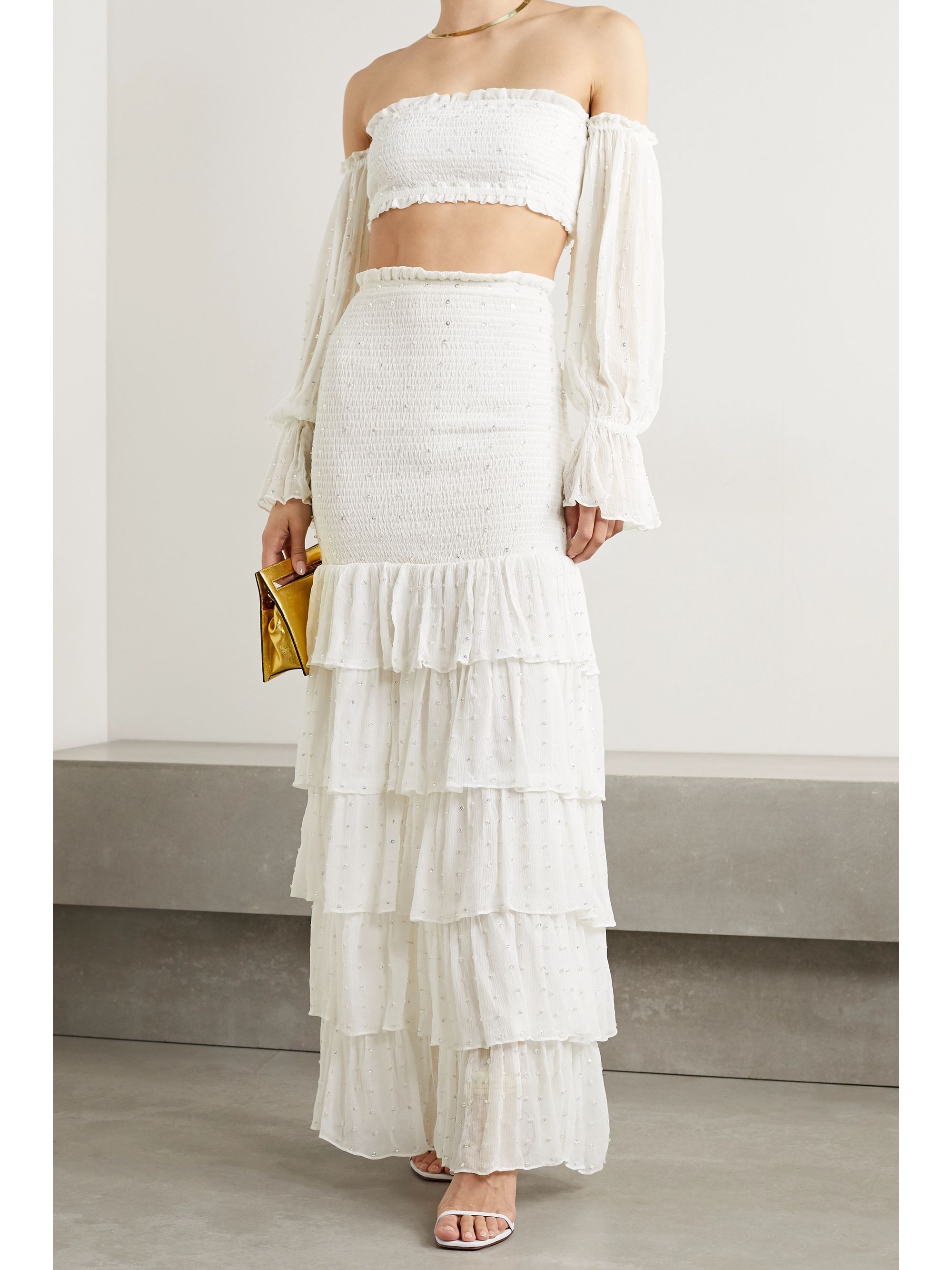 White shirred skirt Clearance