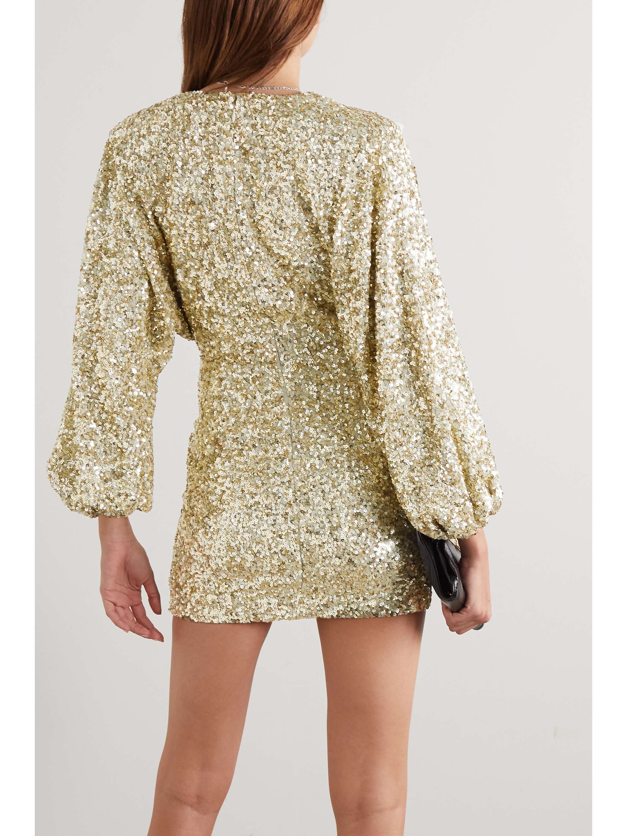 RETROFÊTE Aubrielle sequined chiffon mini dress