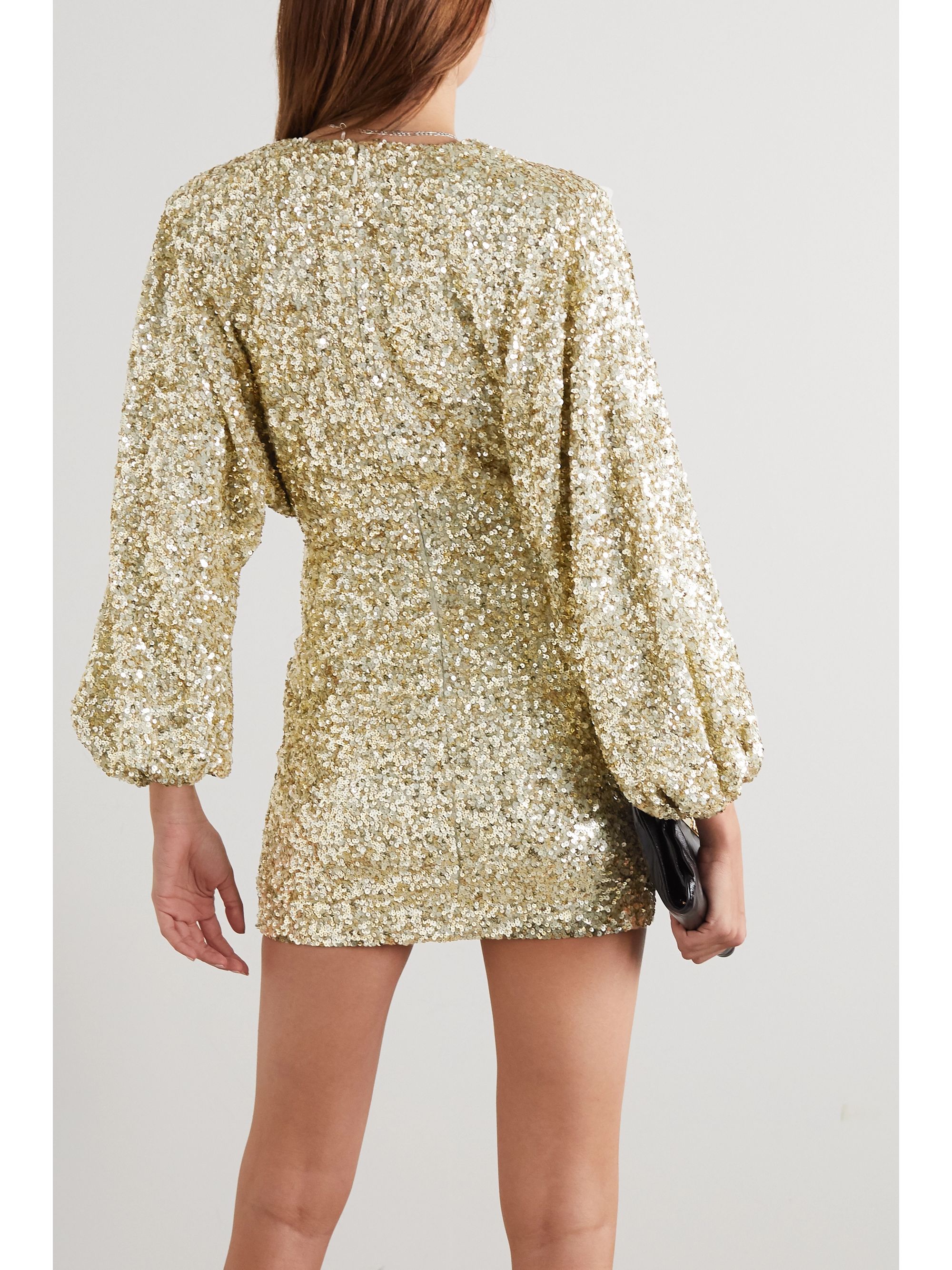 retrofête aubrielle sequined chiffon mini dress